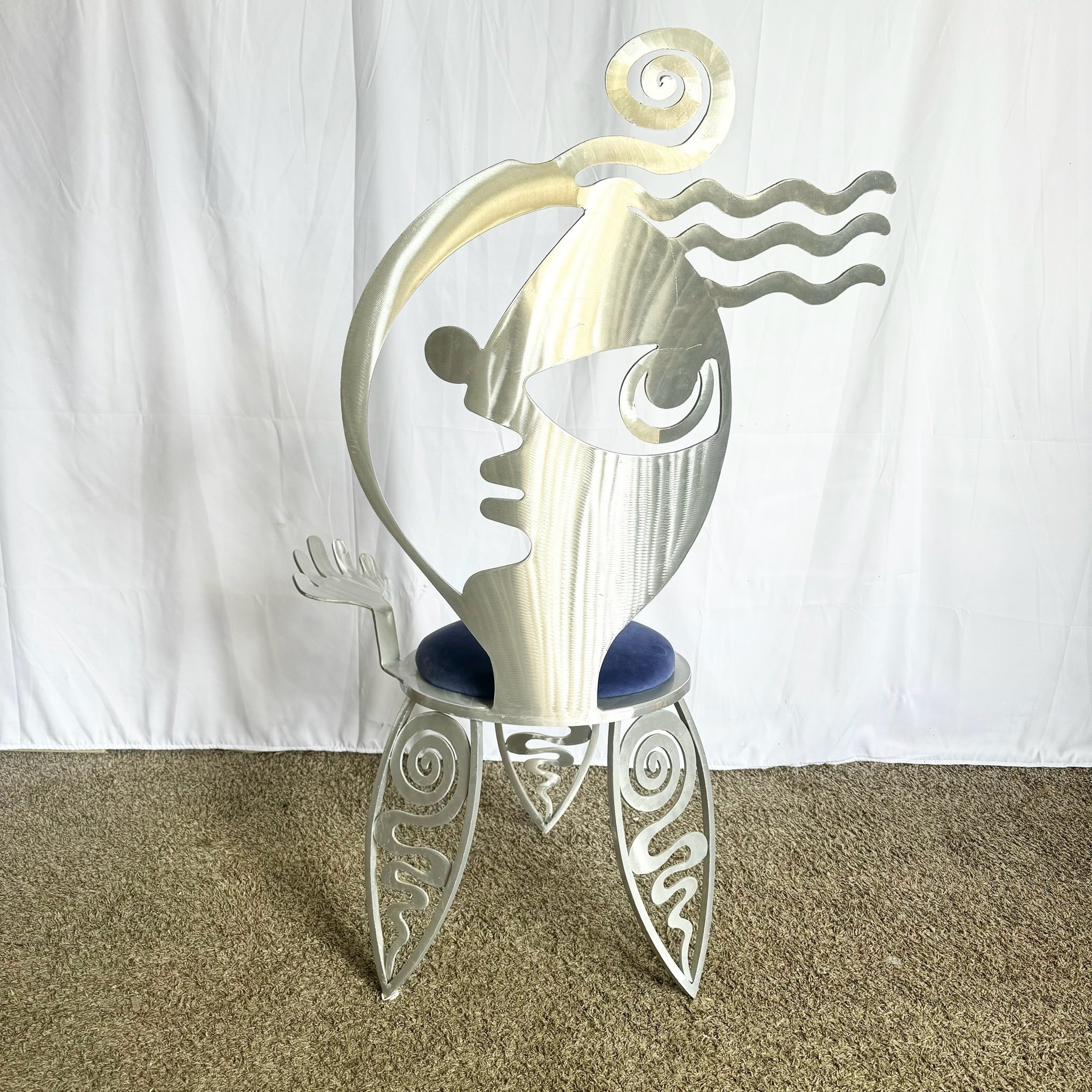 “Cubist Girl” Aluminum Chair by Christopher Royal for Rockledge Design Studio - Dolphin & Flamingo