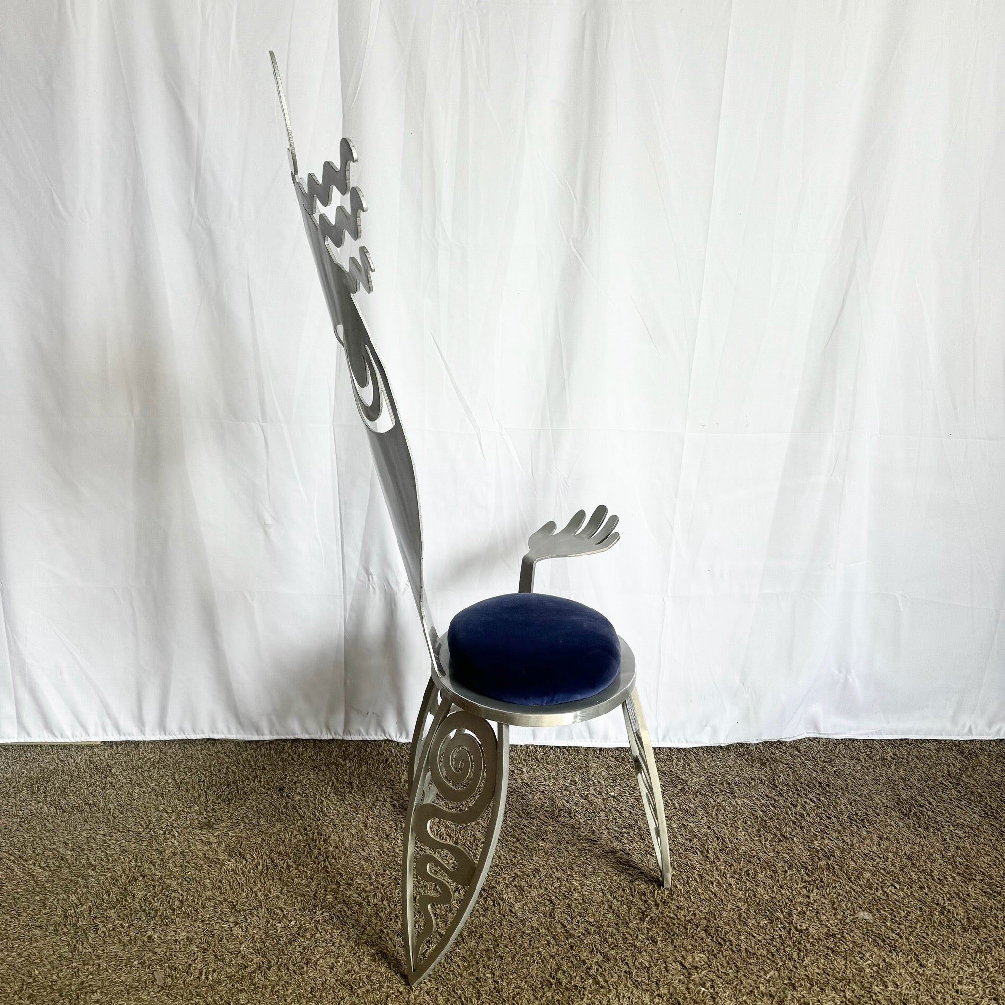 “Cubist Girl” Aluminum Chair by Christopher Royal for Rockledge Design Studio - Dolphin & Flamingo