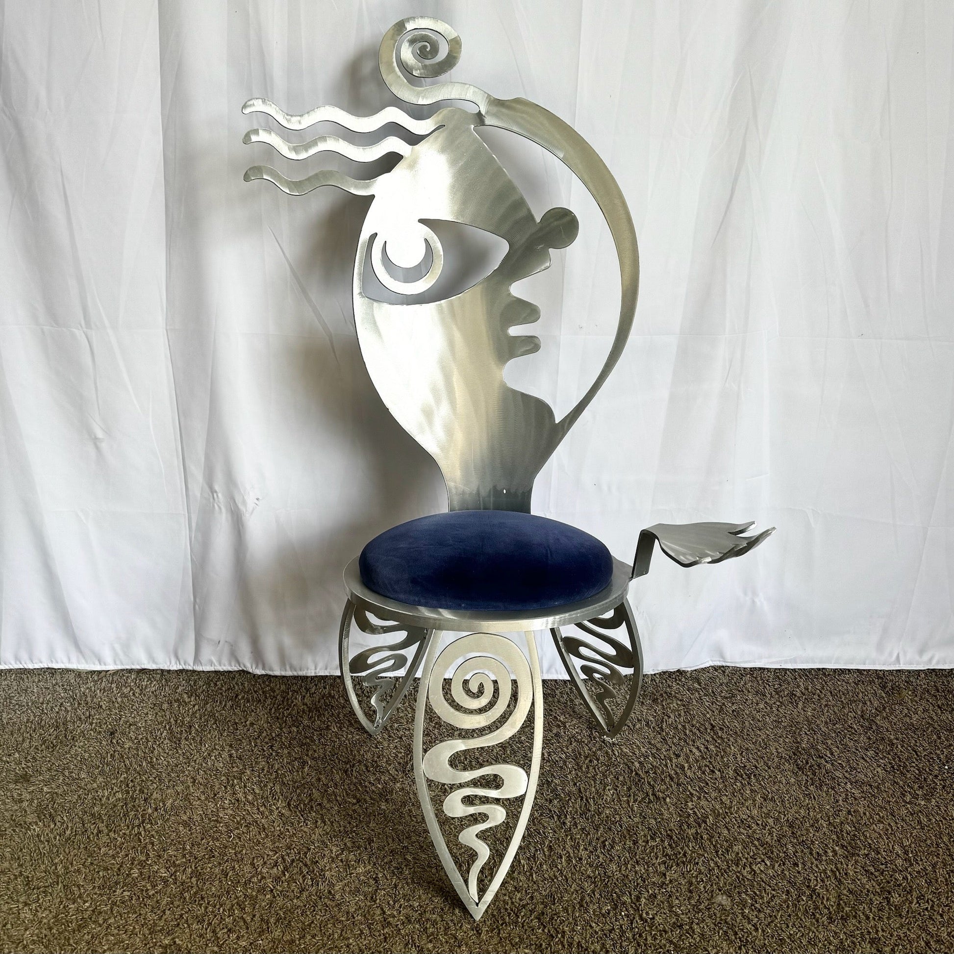 “Cubist Girl” Aluminum Chair by Christopher Royal for Rockledge Design Studio - Dolphin & Flamingo