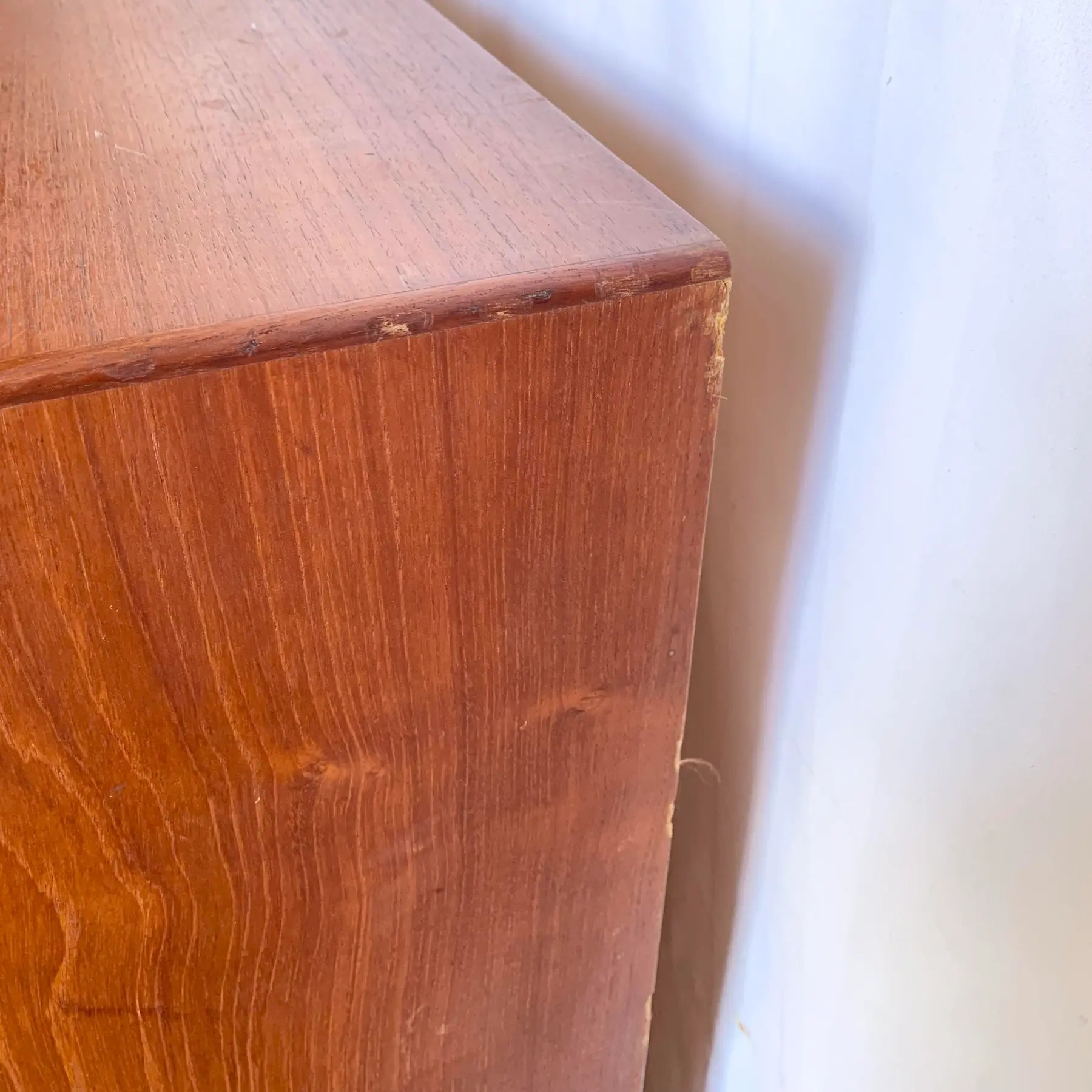 Danish Mid Century Modern Teak Tambour Door Highboy Dresser by Falster