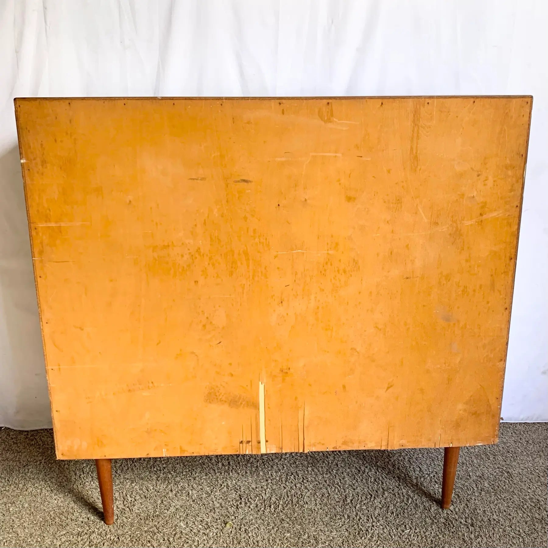 Danish Mid Century Modern Teak Tambour Door Highboy Dresser by Falster