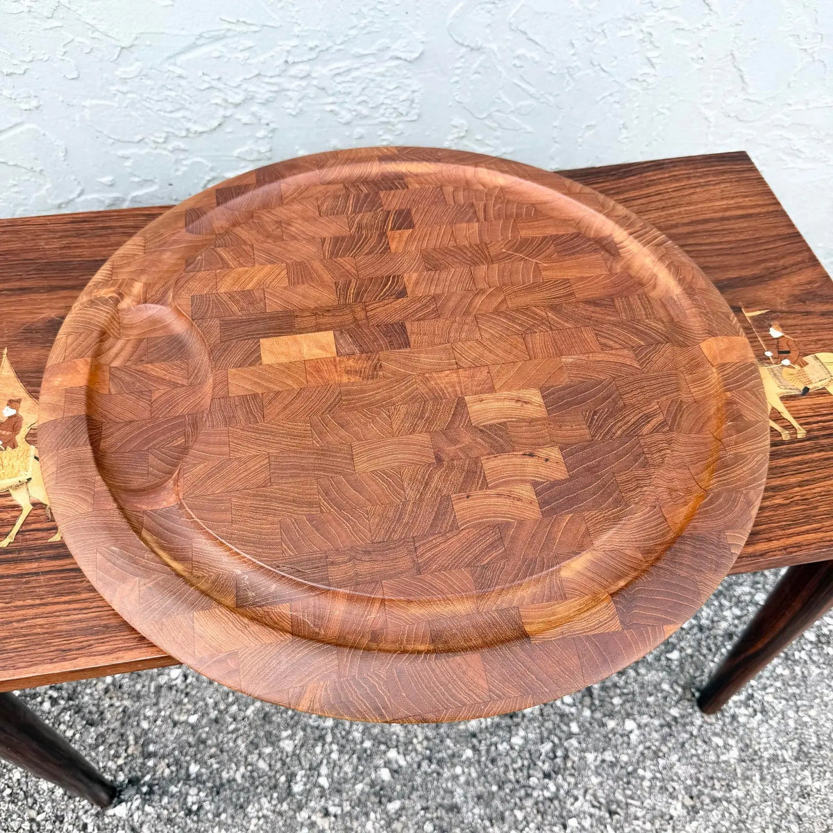 Danish Modern Jens Harald Quistgaard Round Serving Tray/Cutting Board by Dansk International