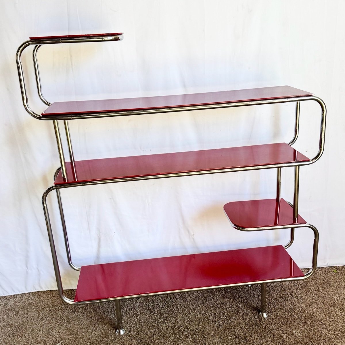 Dna Red Chrome Etagere/Shelving Unit by Massimo Iosa Ghini for Bonaldo - Dolphin & Flamingo