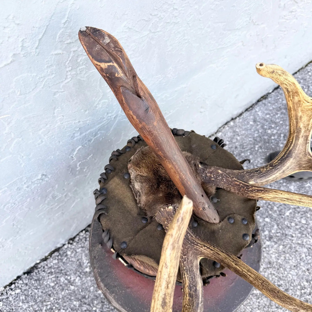 Early 20th Century American Rustic Deer Antler Footstool