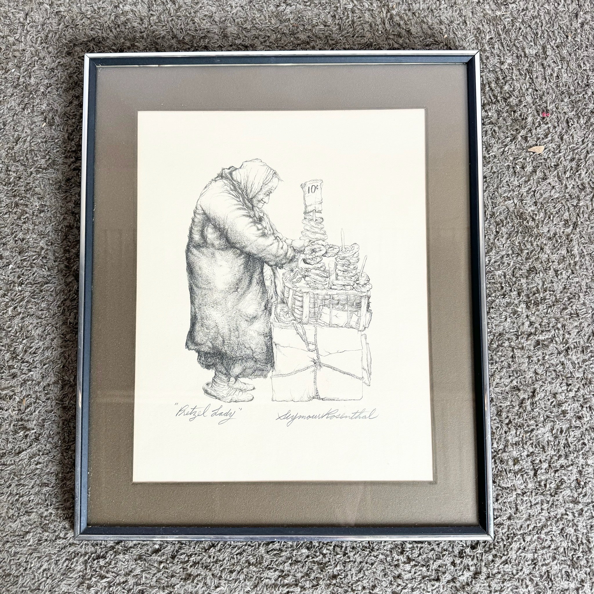 Framed and Signed Pretzel Lady Lithograph – Dolphin & Flamingo