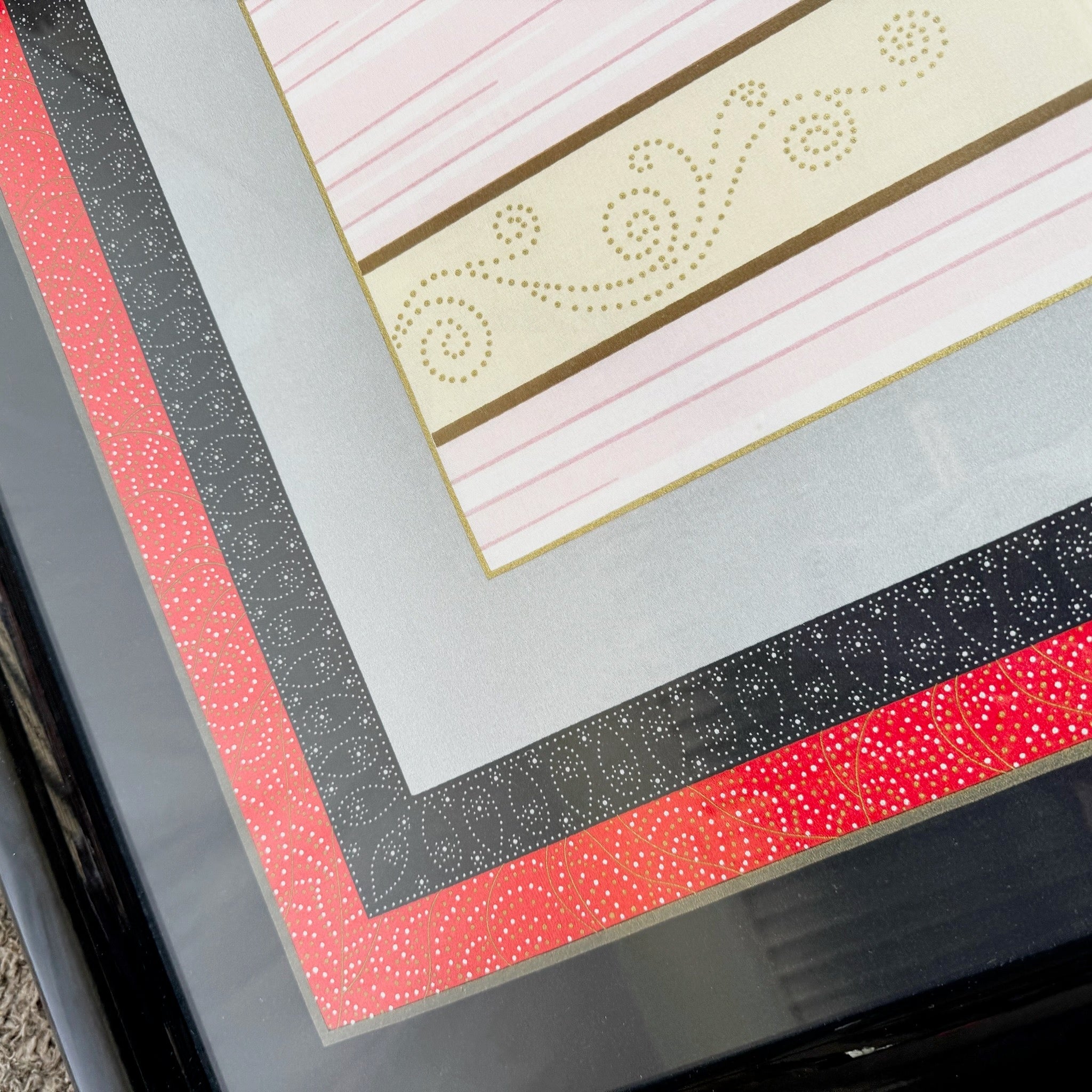 Framed “Loge De Théâtre” on Silk Scarf by Erté (1987) - Dolphin & Flamingo