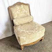 French Provincial Armless Upholstered Lounge Chair by Schnadig - Dolphin & Flamingo