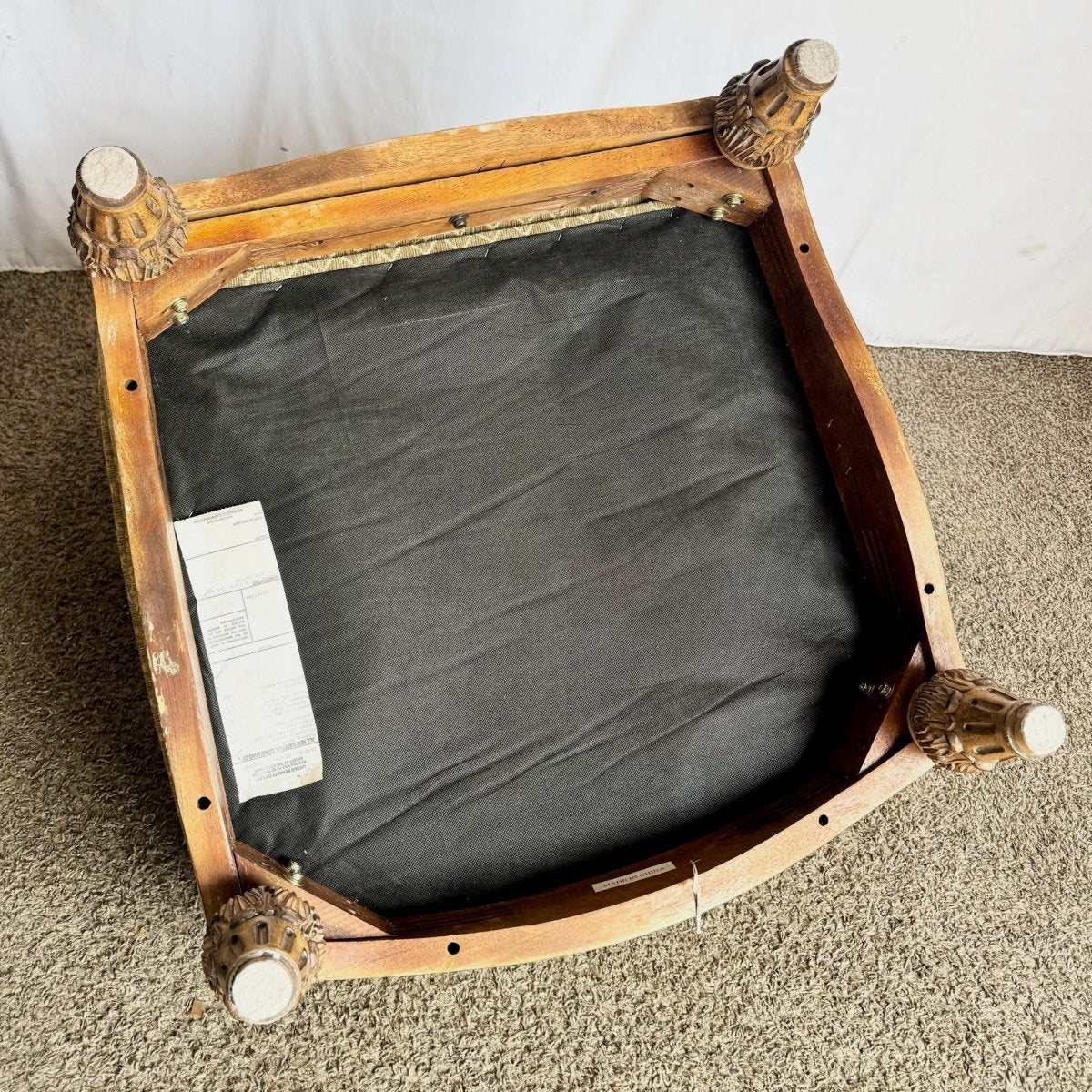 French Provincial Armless Upholstered Lounge Chairs by Schnadig - A Pair - Dolphin & Flamingo