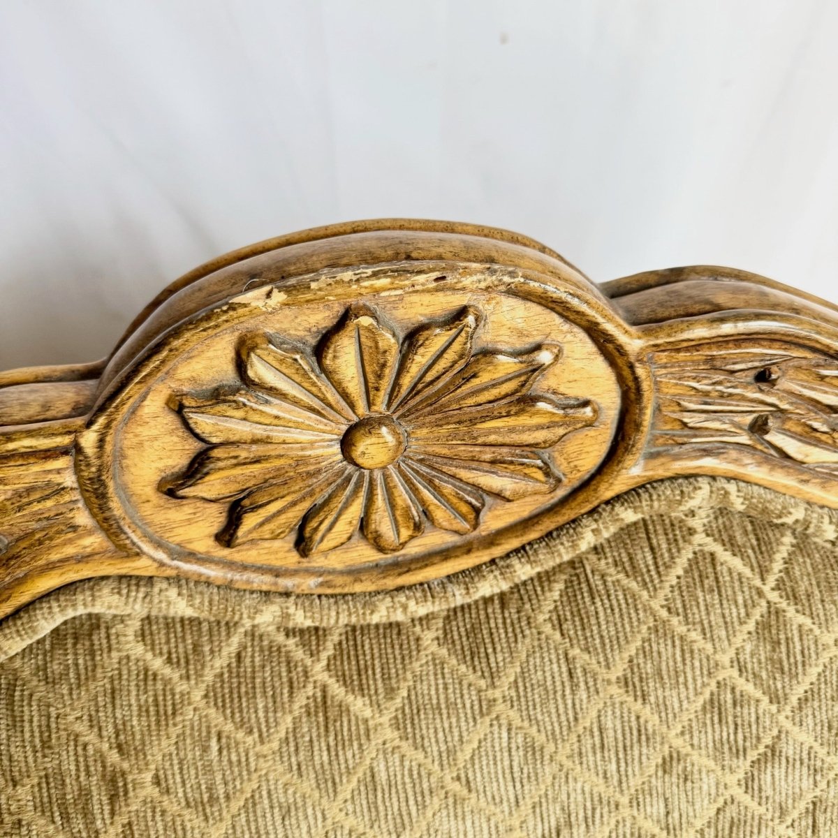 French Provincial Armless Upholstered Lounge Chairs by Schnadig - A Pair - Dolphin & Flamingo