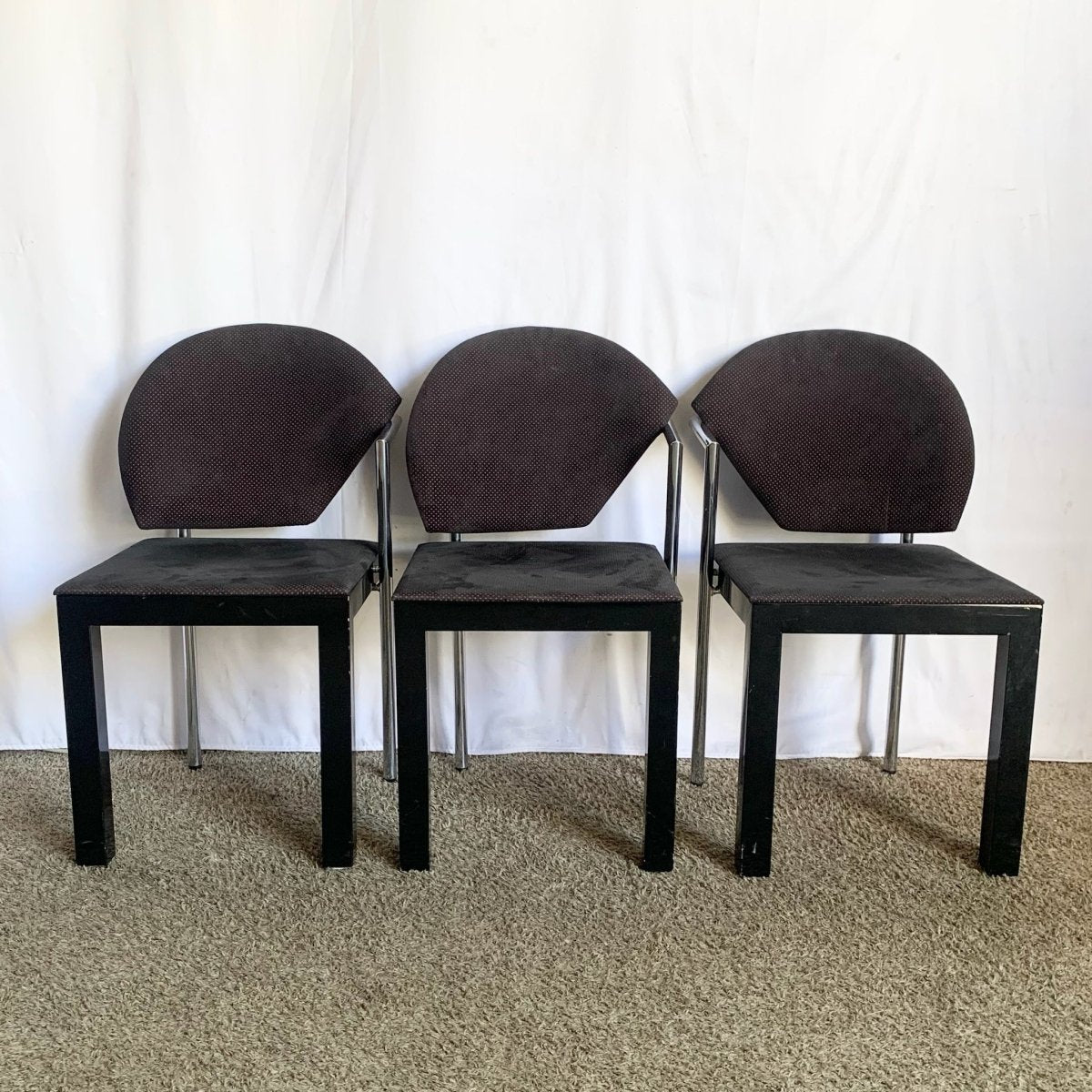 Giovanni Offredi Style Parsons Chairs - Set of 3 - Dolphin & Flamingo