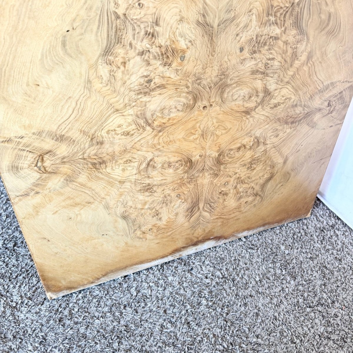 Henredon Scene Two Burlwood Waterfall Desk - Dolphin & Flamingo