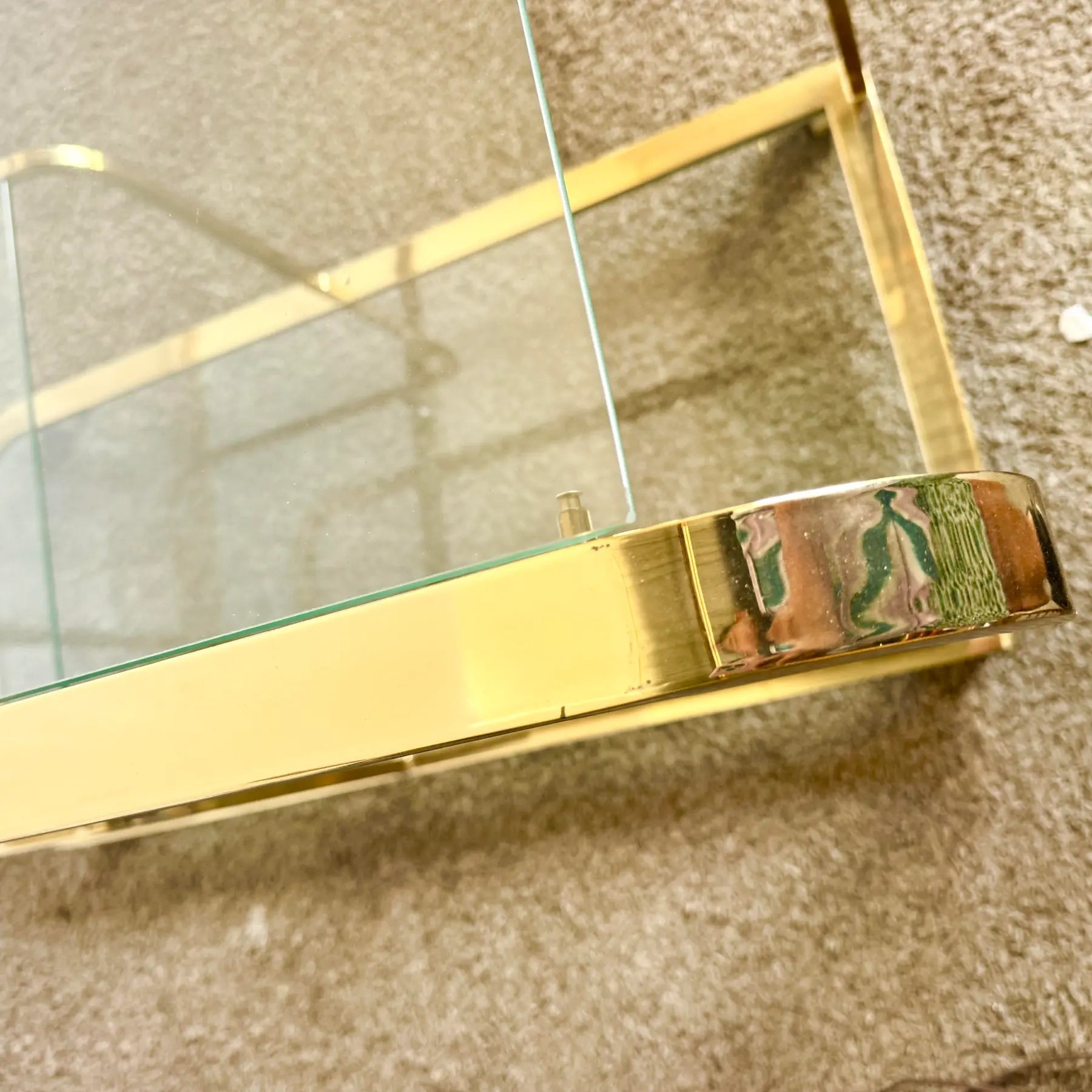 Hollywood Regency Expandable Brass and Glass Bar Cart by Milo Baughman for Dia Dolphin & Flamingo