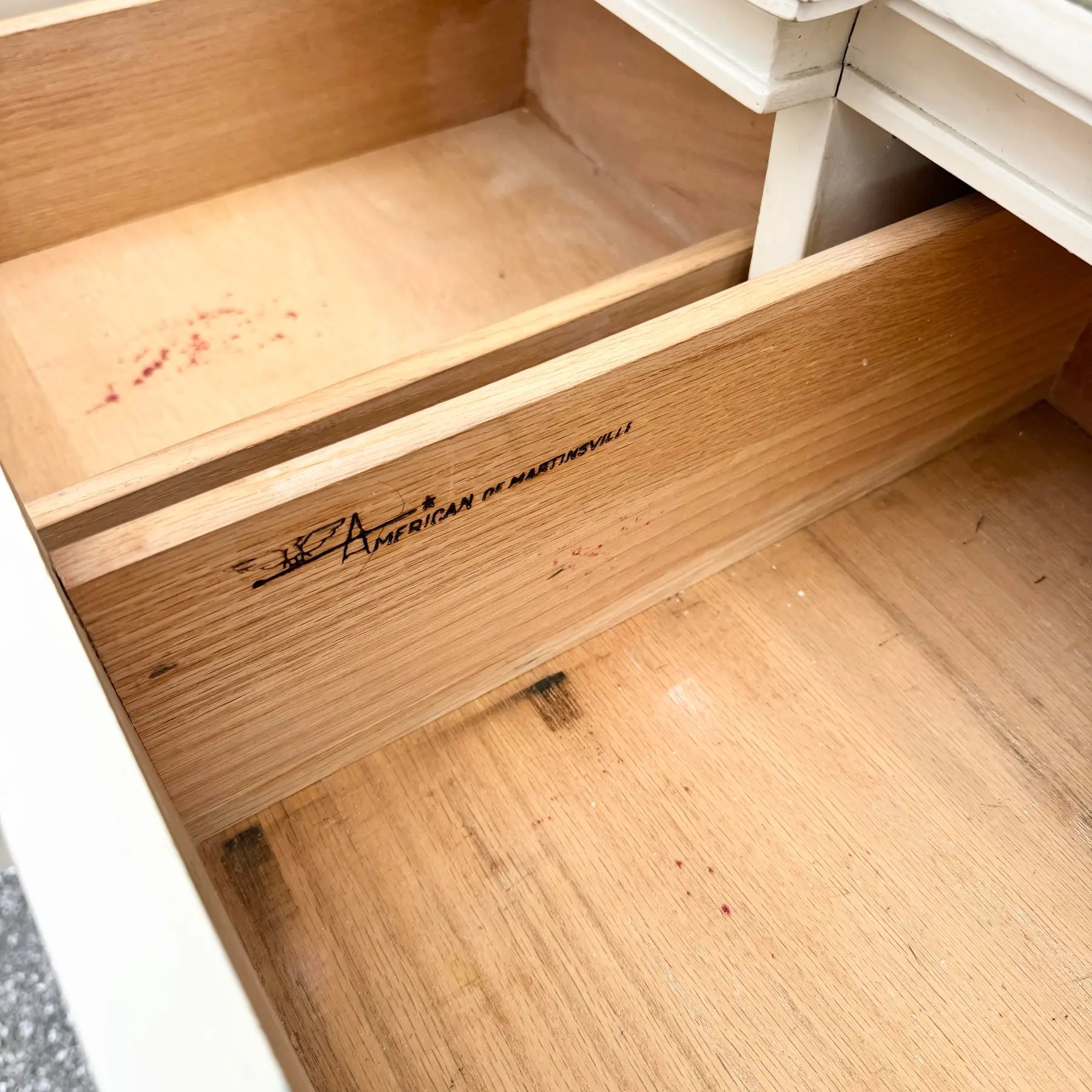 Hollywood Regency White and Gold Credenza by American of Martinsville Dolphin & Flamingo