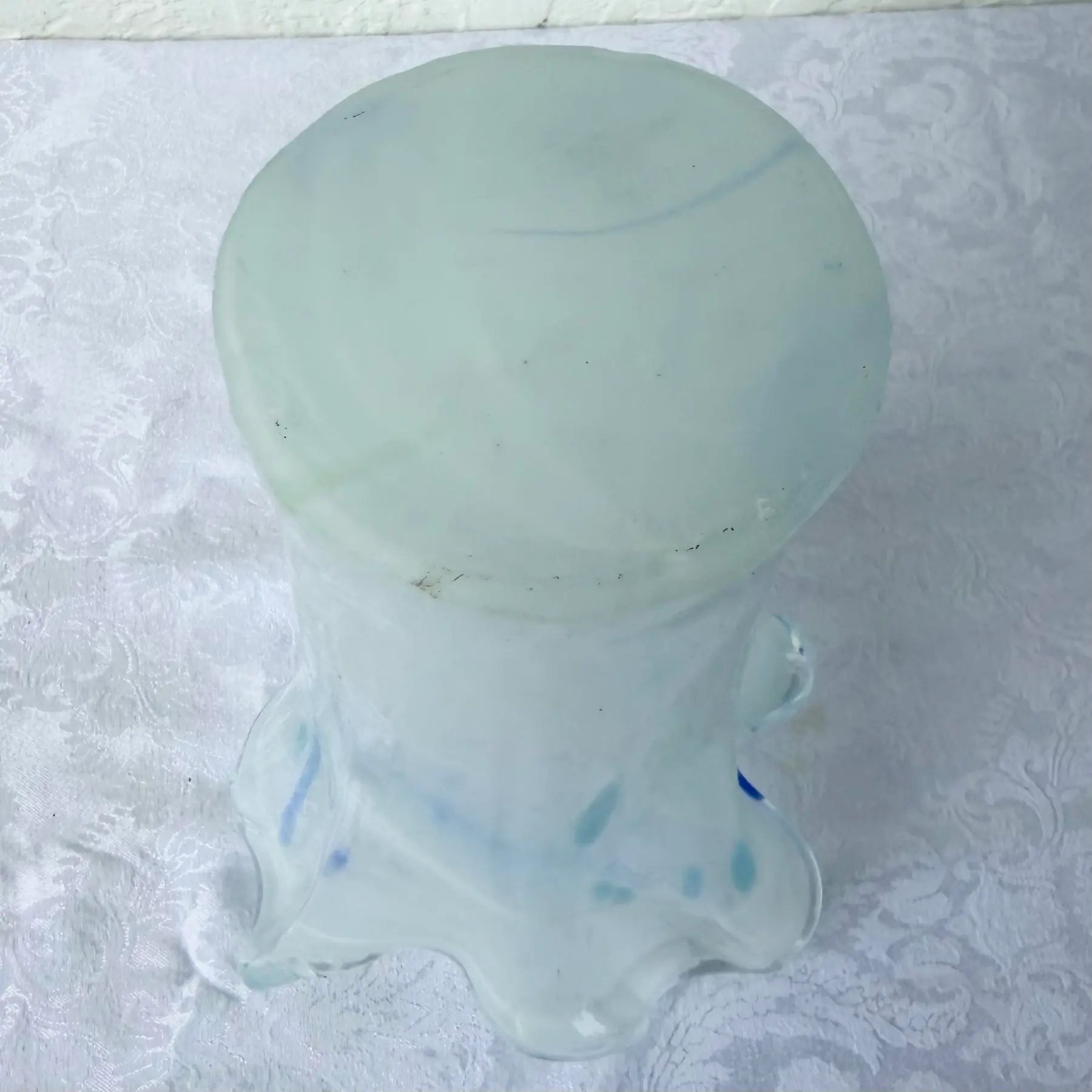 Italian Hand-Blown Art Glass Vase Made in the Murano Tradition Dolphin & Flamingo