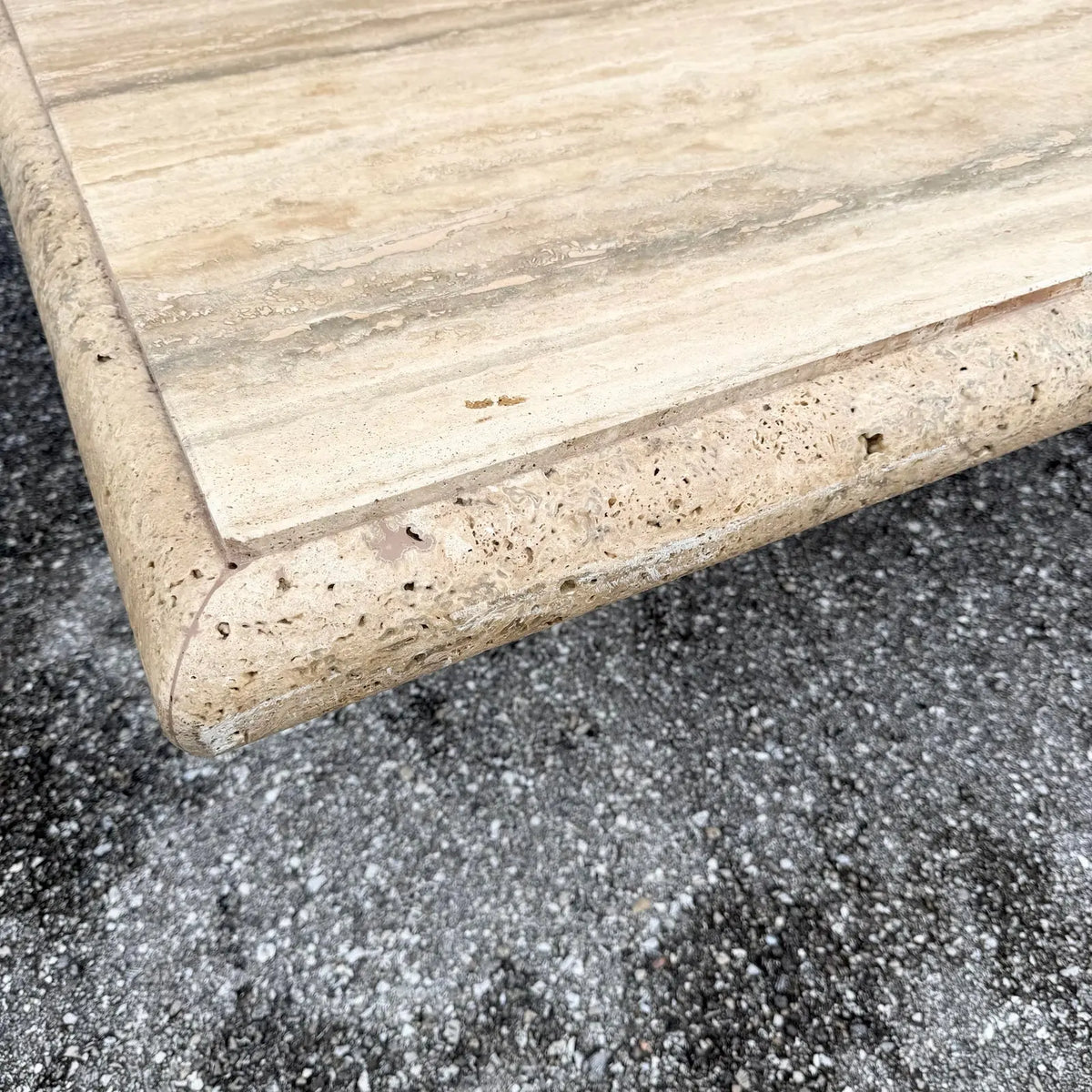 Italian Travertine Bullnose Edge Coffee Table