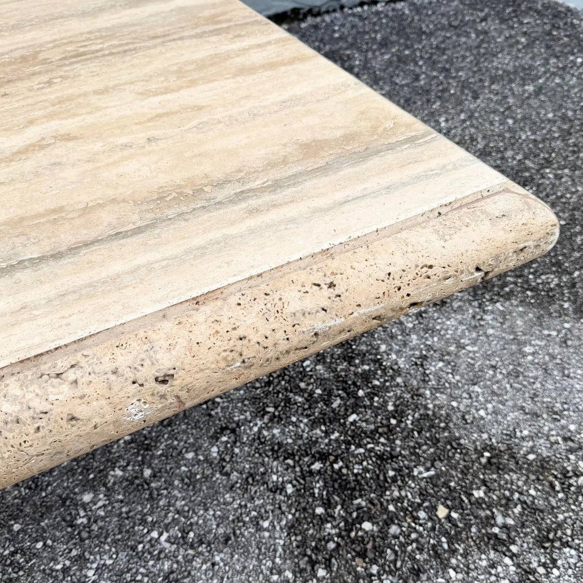 Italian Travertine Bullnose Edge Coffee Table