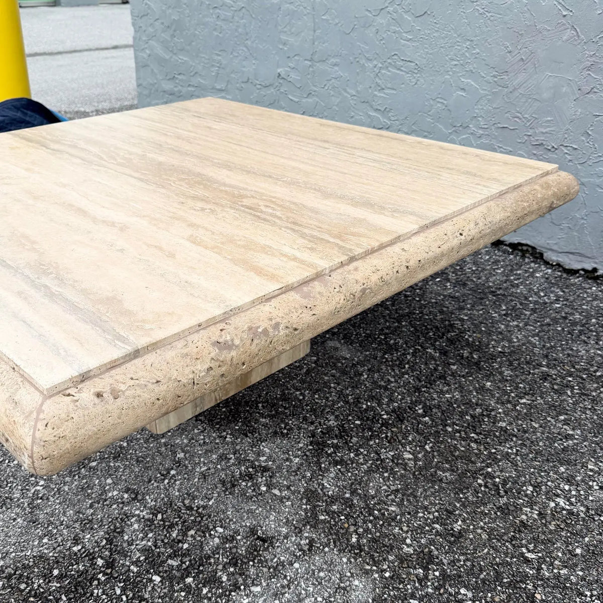 Italian Travertine Bullnose Edge Coffee Table