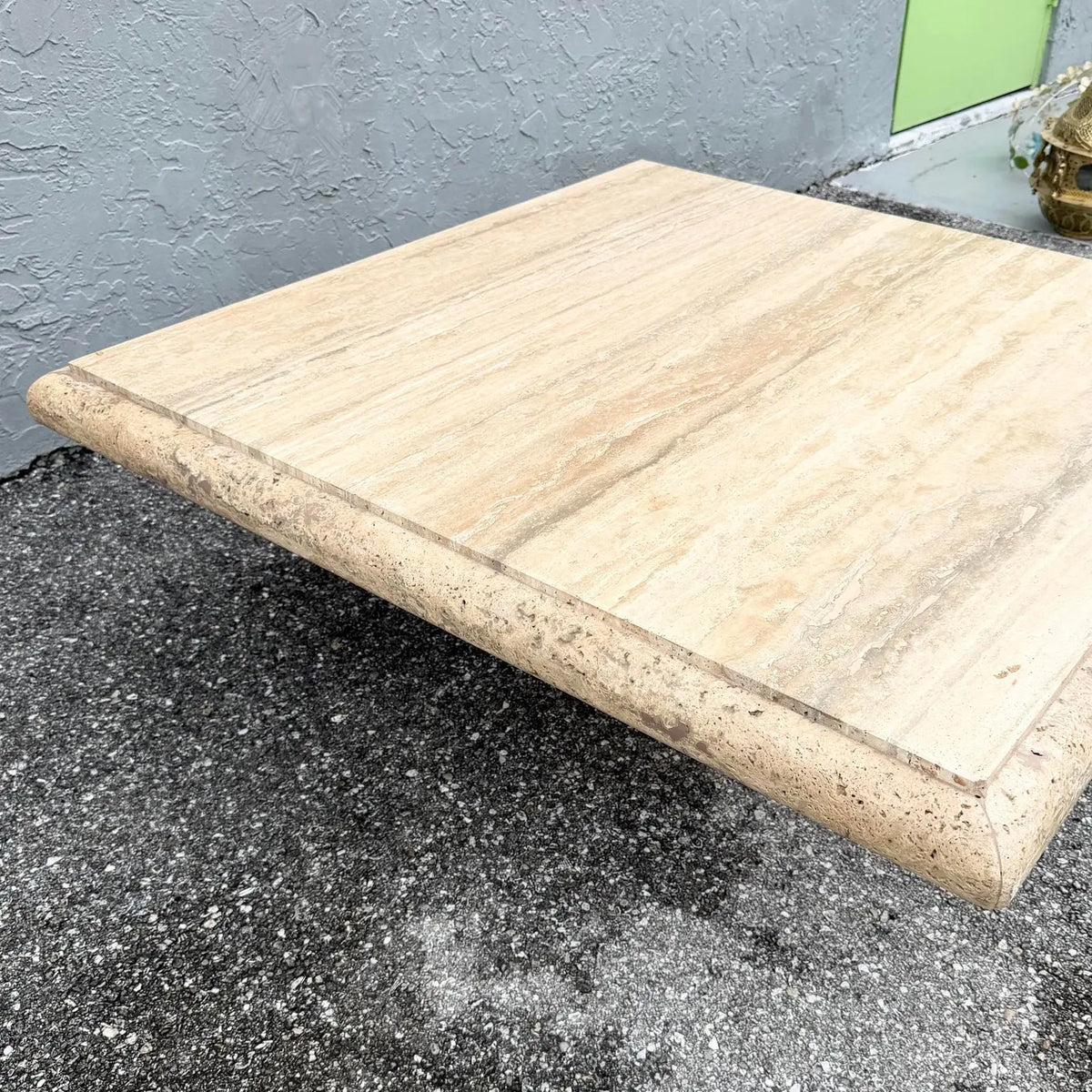 Italian Travertine Bullnose Edge Coffee Table