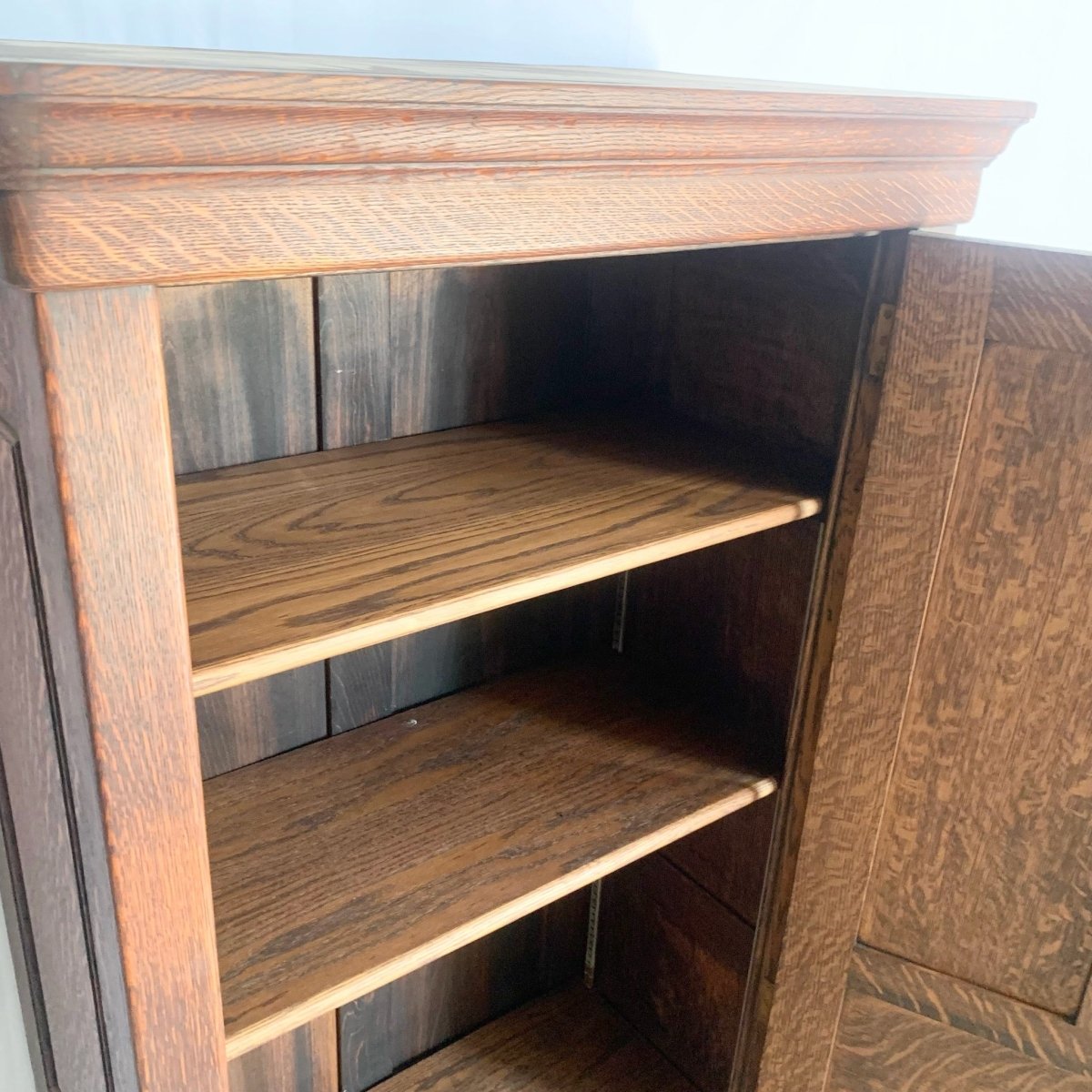 Late 19th Century Antique Tiger Oak Cabinet/Pantry/Cupboard - Dolphin & Flamingo