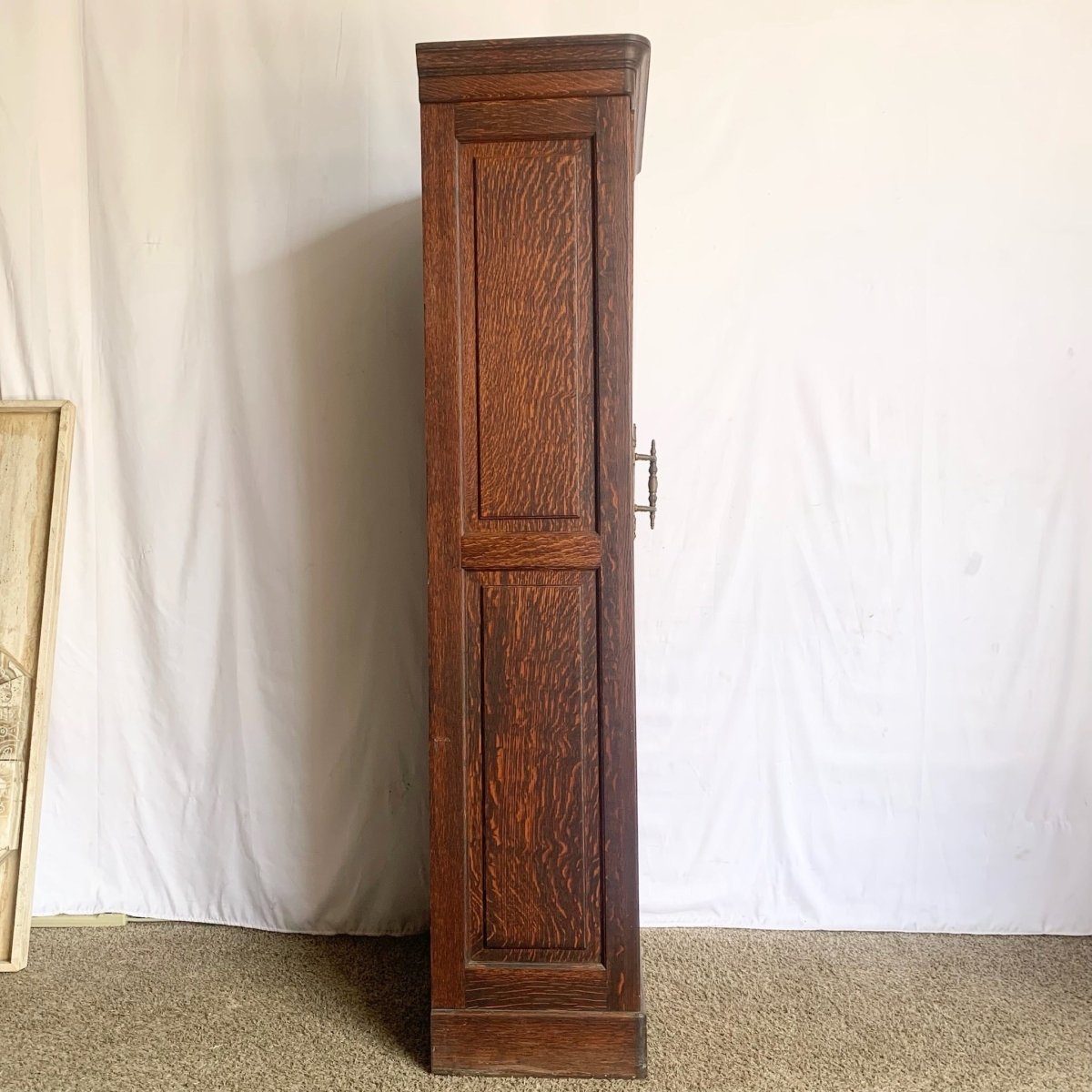 Late 19th Century Antique Tiger Oak Cabinet/Pantry/Cupboard - Dolphin & Flamingo