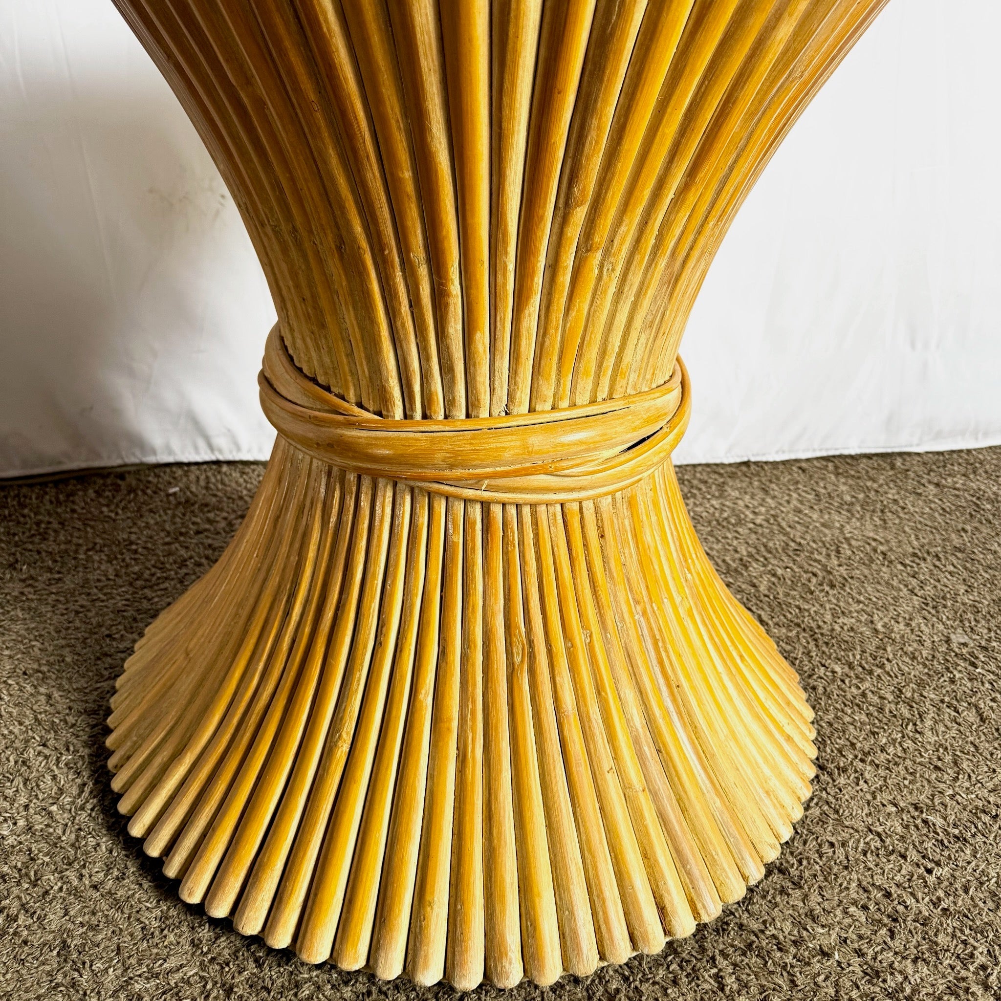 McGuire Style Sheaf of Wheat Dining Table Base - Dolphin & Flamingo