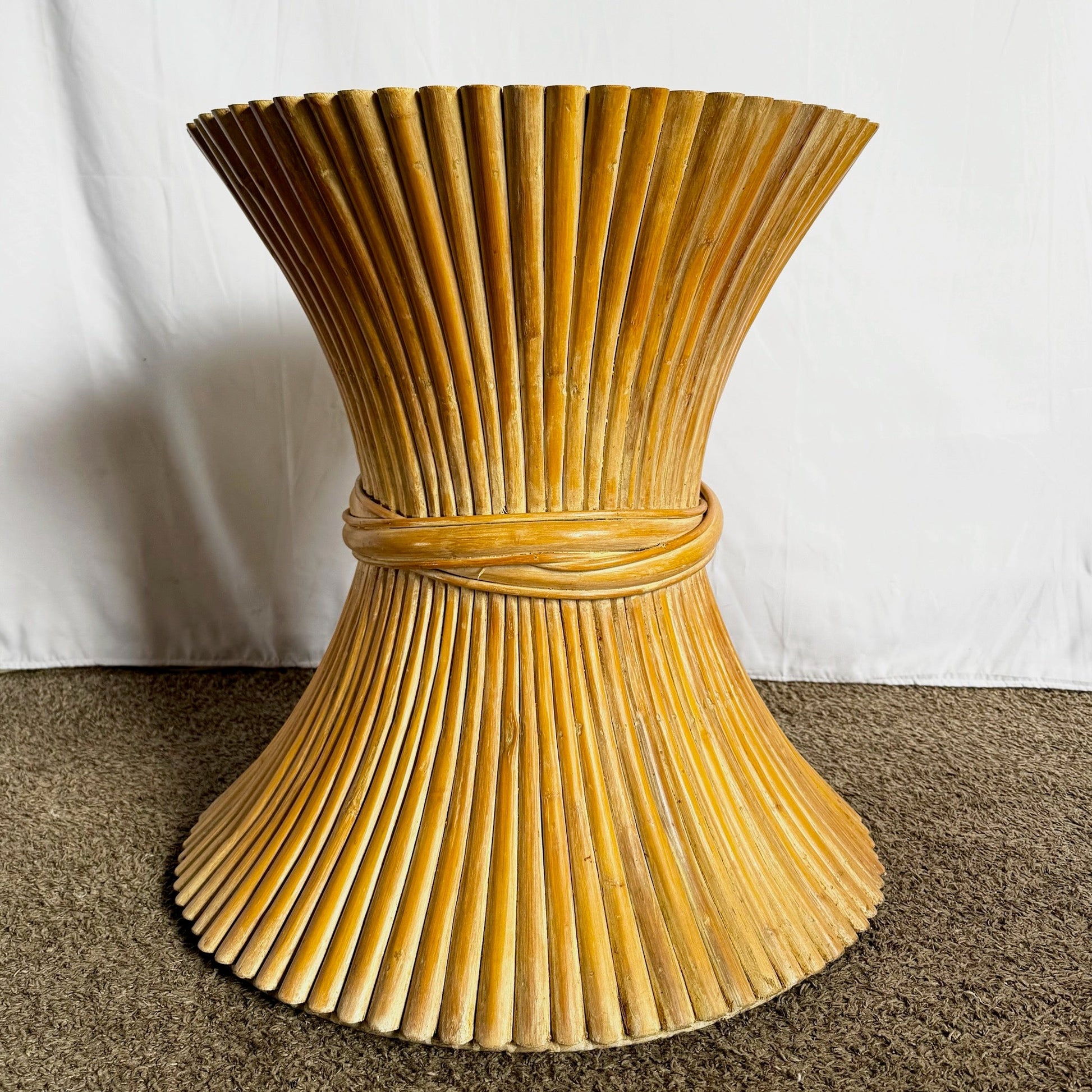 McGuire Style Sheaf of Wheat Dining Table Base - Dolphin & Flamingo