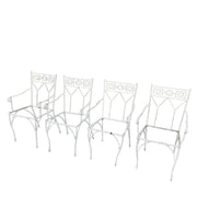 Mid Century Aluminum Outdoor Dining Chairs - Set of 4 No Cushions - Dolphin & Flamingo