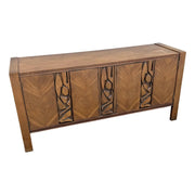 Mid Century Brutalist Credenza by United Furniture Corporation Dolphin & Flamingo