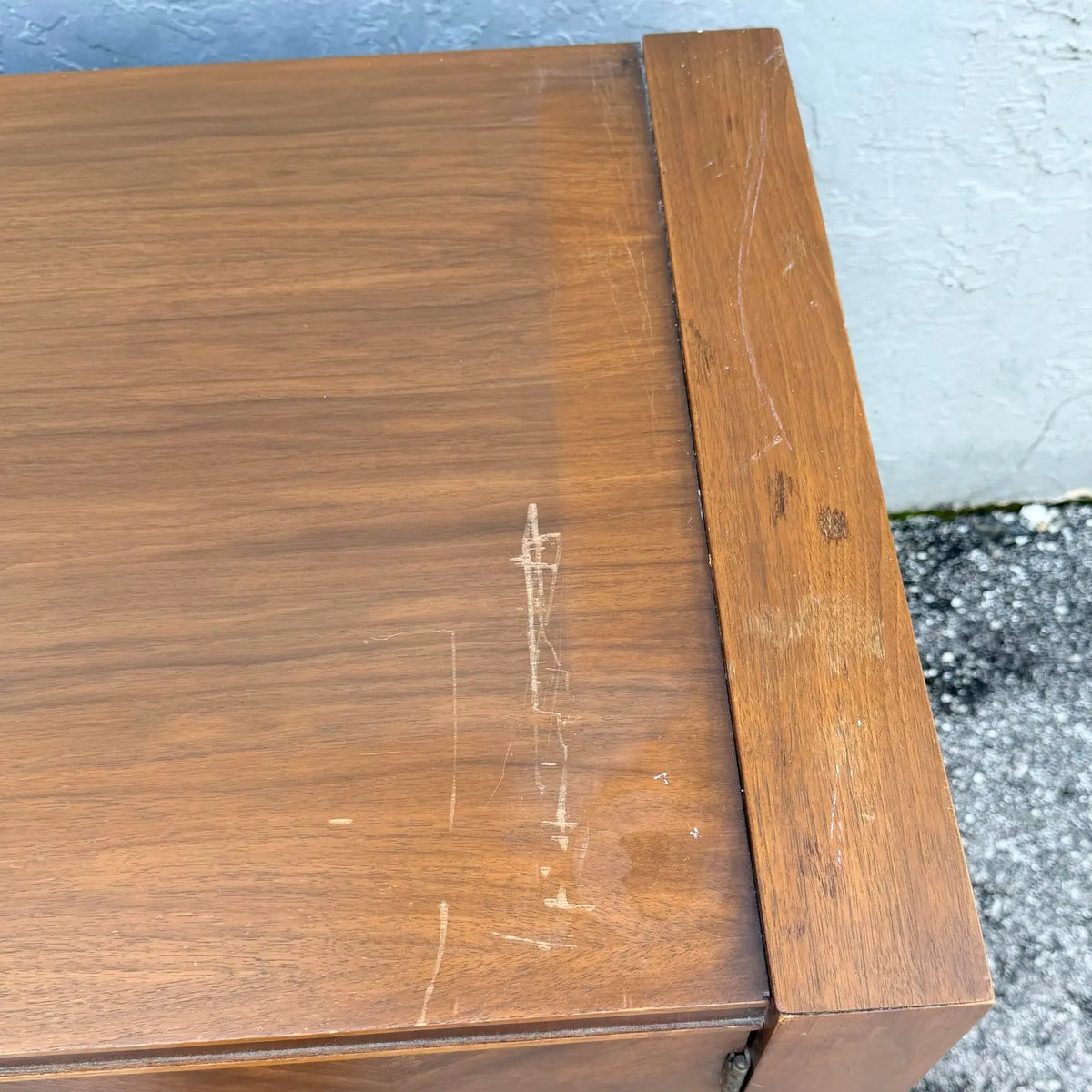 Mid Century Brutalist Credenza by United Furniture Corporation Dolphin & Flamingo