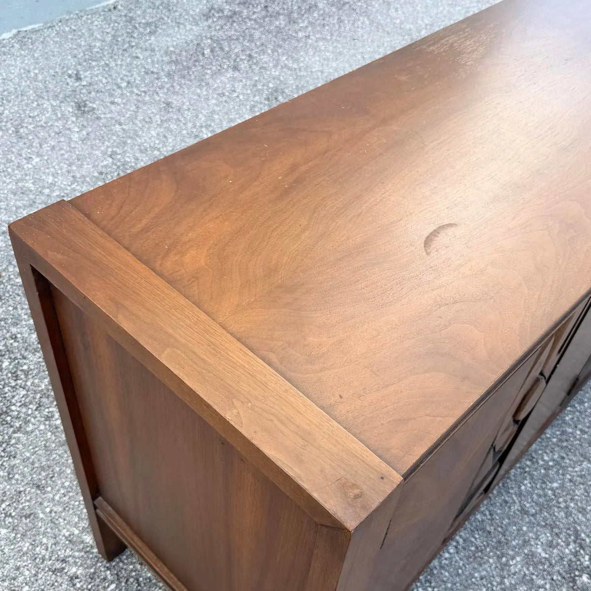 Mid Century Brutalist Credenza by United Furniture Corporation Dolphin & Flamingo