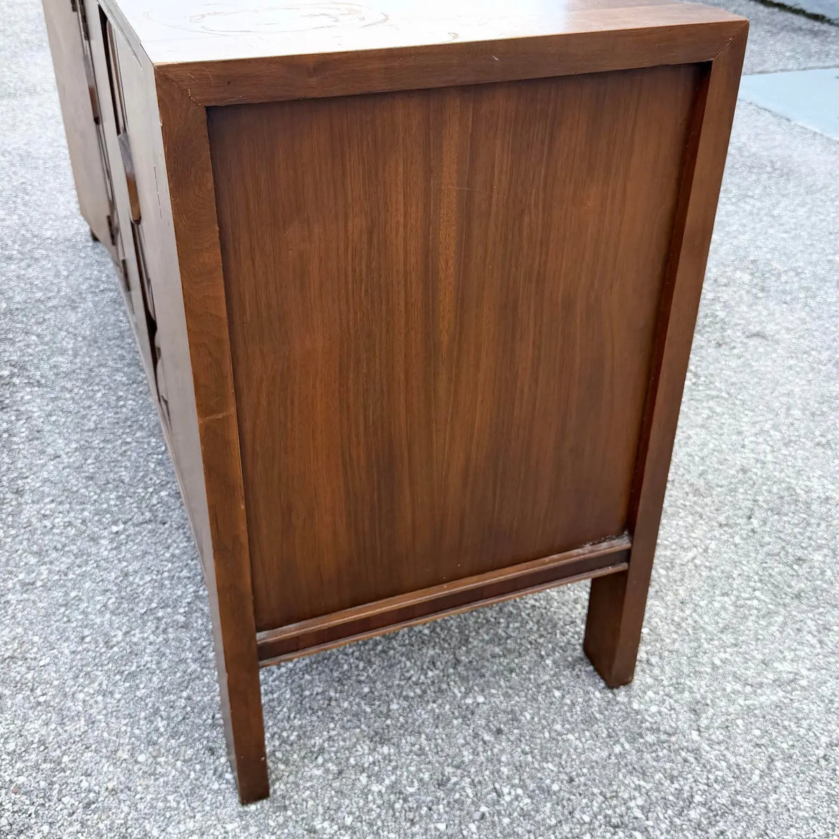 Mid Century Brutalist Credenza by United Furniture Corporation Dolphin & Flamingo