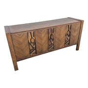 Mid Century Brutalist Credenza by United Furniture Corporation Dolphin & Flamingo