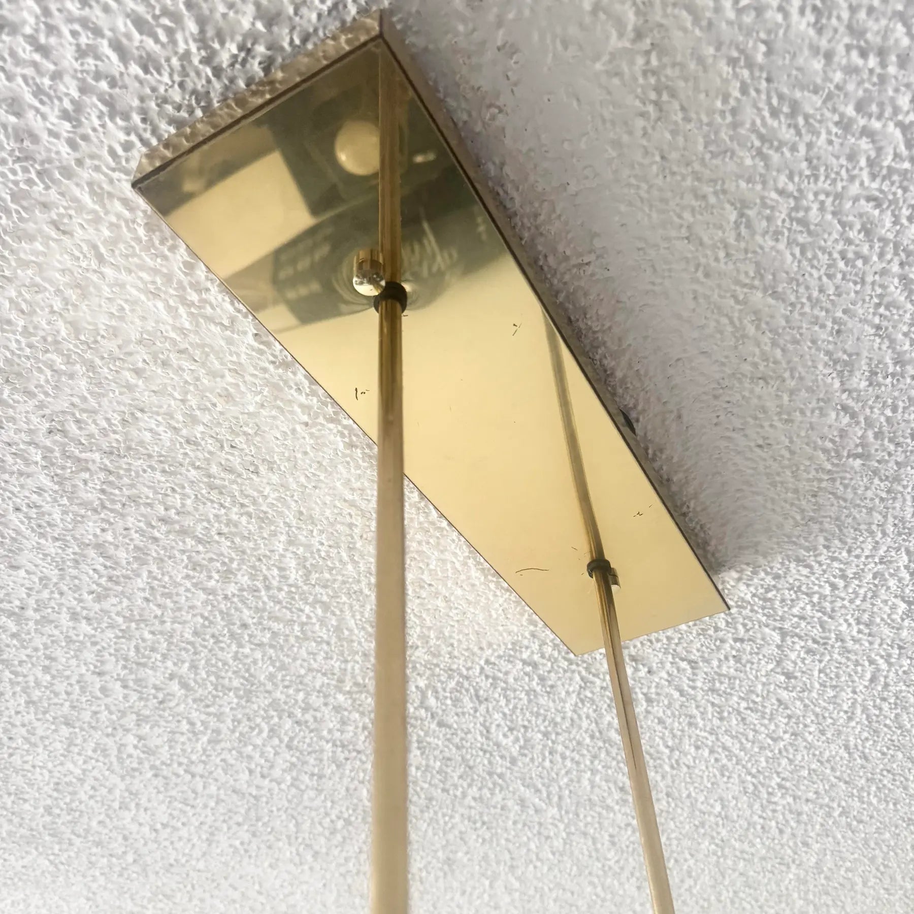 Mid Century Modern Brass Finish and Smoked Lucite Chandelier by Robert Sonneman Dolphin & Flamingo