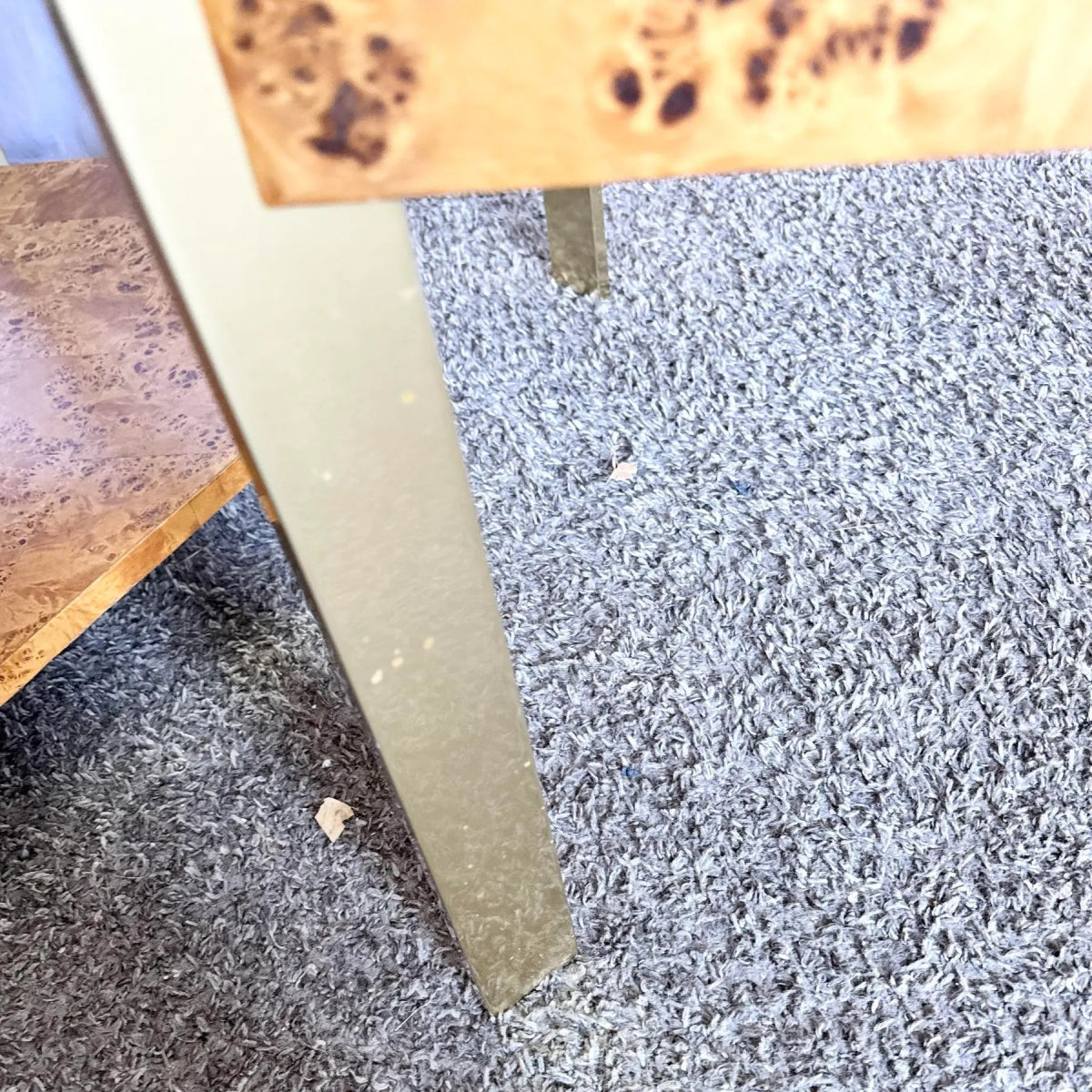 Mid Century Modern Burl Wood and Gold Side Tables by Herman - Set of 2 - Dolphin & Flamingo