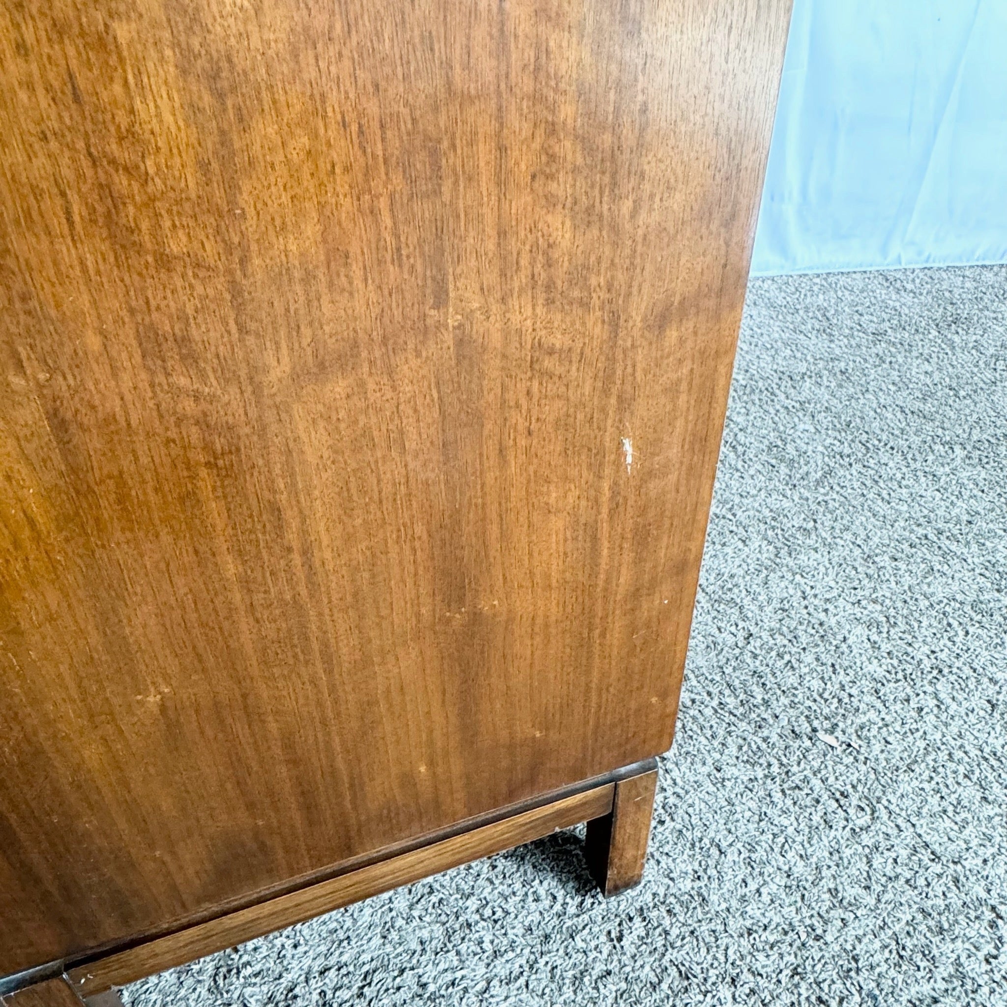 Mid Century Modern Burl Wood Highboy Dresser by Thomasville - Dolphin & Flamingo