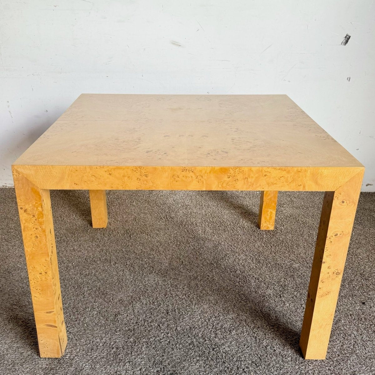 Mid Century Modern Burl Wood Parsons Extendable Dining Table - Dolphin & Flamingo