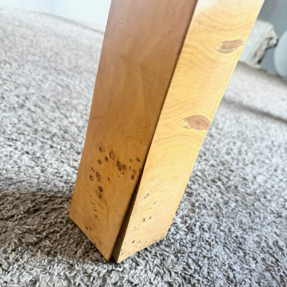 Mid Century Modern Burl Wood Parsons Extendable Dining Table - Dolphin & Flamingo