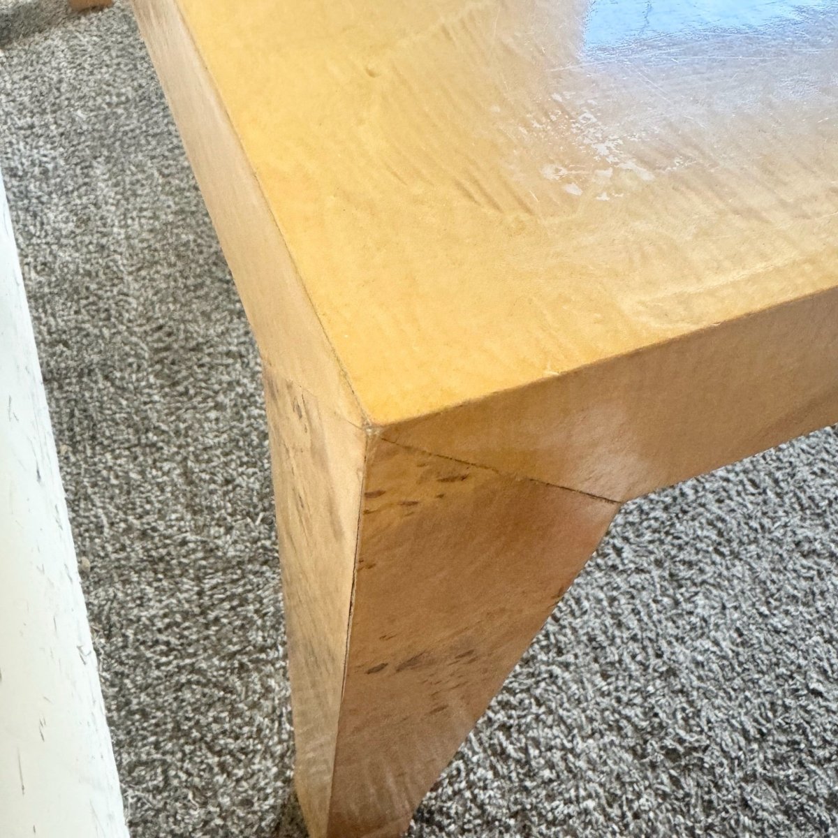 Mid Century Modern Burl Wood Parsons Extendable Dining Table - Dolphin & Flamingo