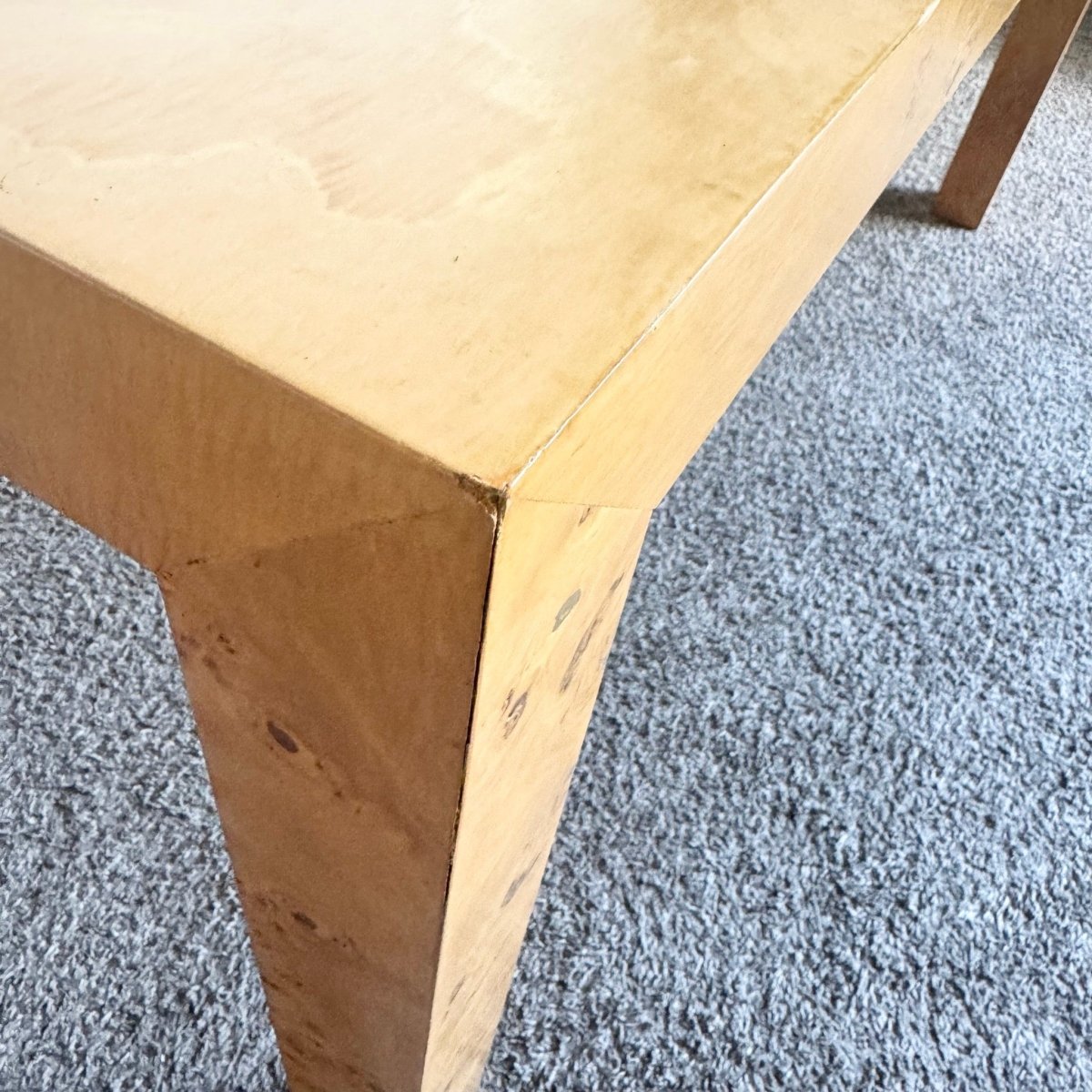 Mid Century Modern Burl Wood Parsons Extendable Dining Table - Dolphin & Flamingo