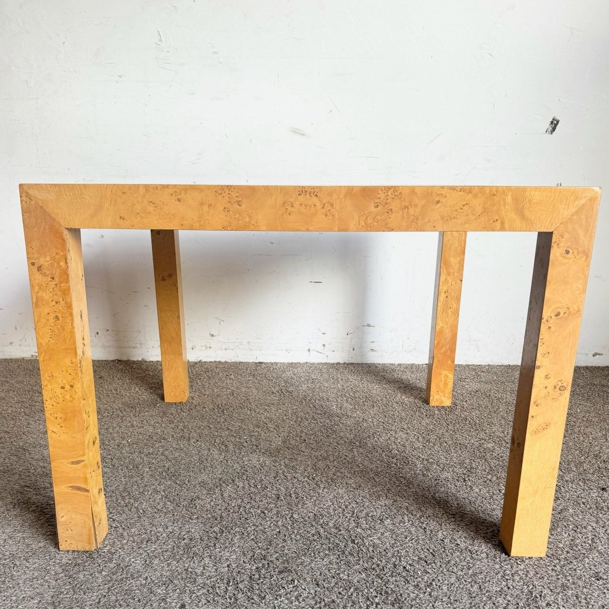 Mid Century Modern Burl Wood Parsons Extendable Dining Table - Dolphin & Flamingo