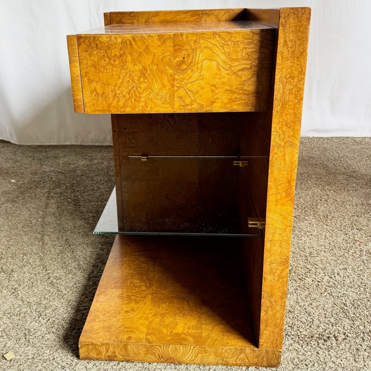 Mid Century Modern BurlWood Credenza/Dry Bar Jay Spectre for Century - Dolphin & Flamingo