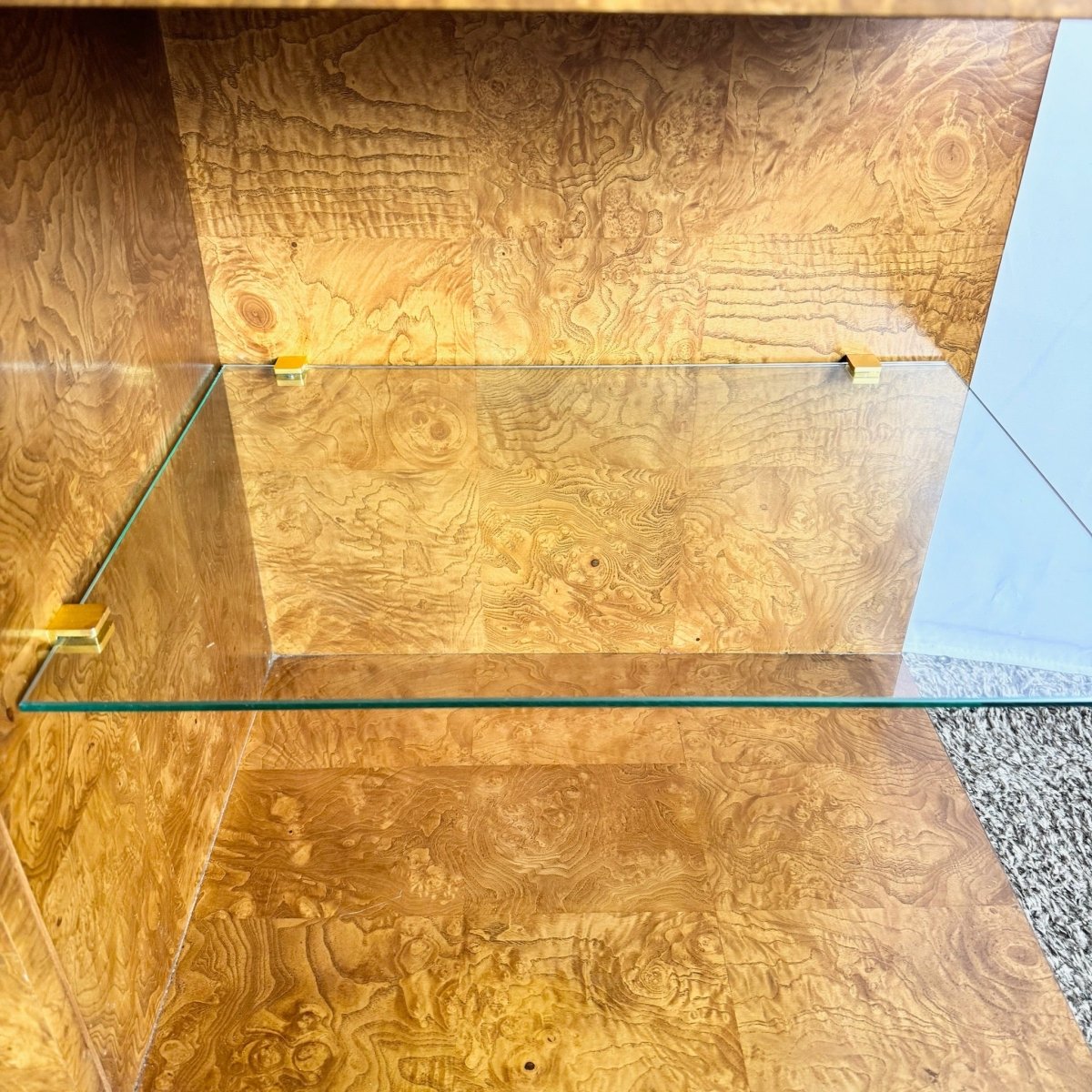Mid Century Modern BurlWood Credenza/Dry Bar Jay Spectre for Century - Dolphin & Flamingo