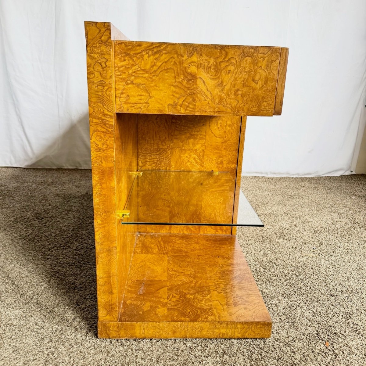 Mid Century Modern BurlWood Credenza/Dry Bar Jay Spectre for Century - Dolphin & Flamingo