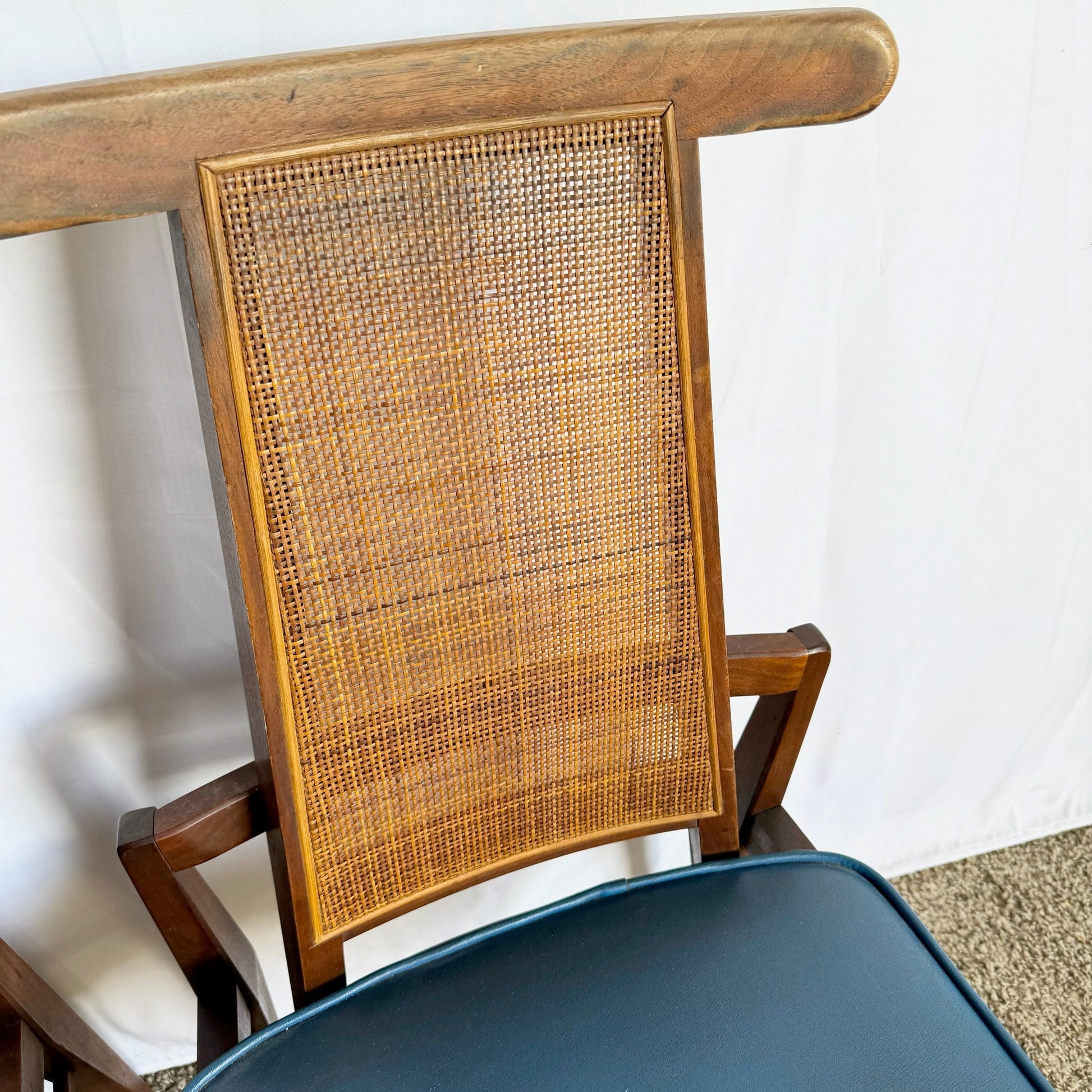 Mid Century Modern Cane Back Wooden Dining Chairs by Foster McDavid - Set of 3 - Dolphin & Flamingo