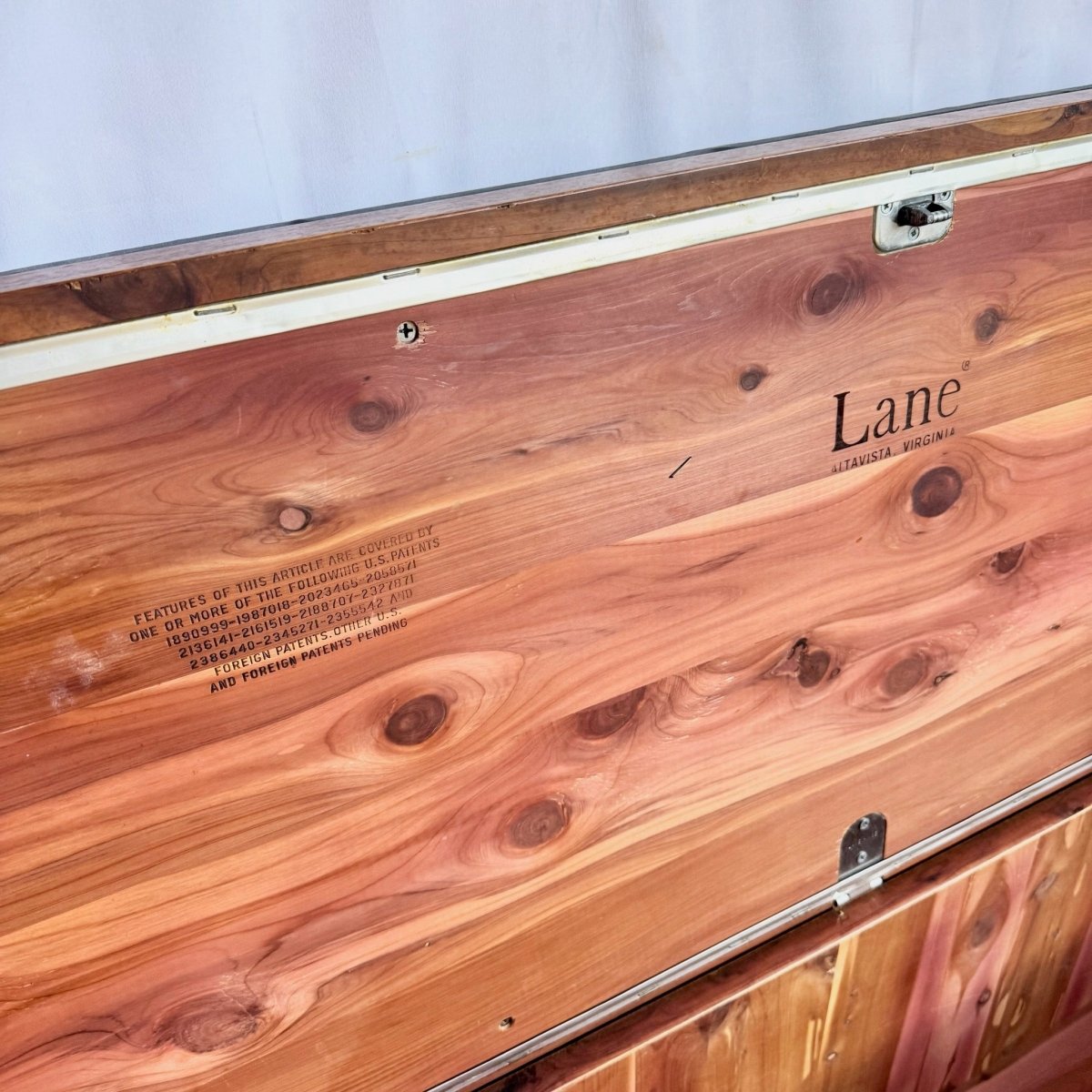 Mid Century Modern Cedar Walnut Hope Chest/Bench - Dolphin & Flamingo