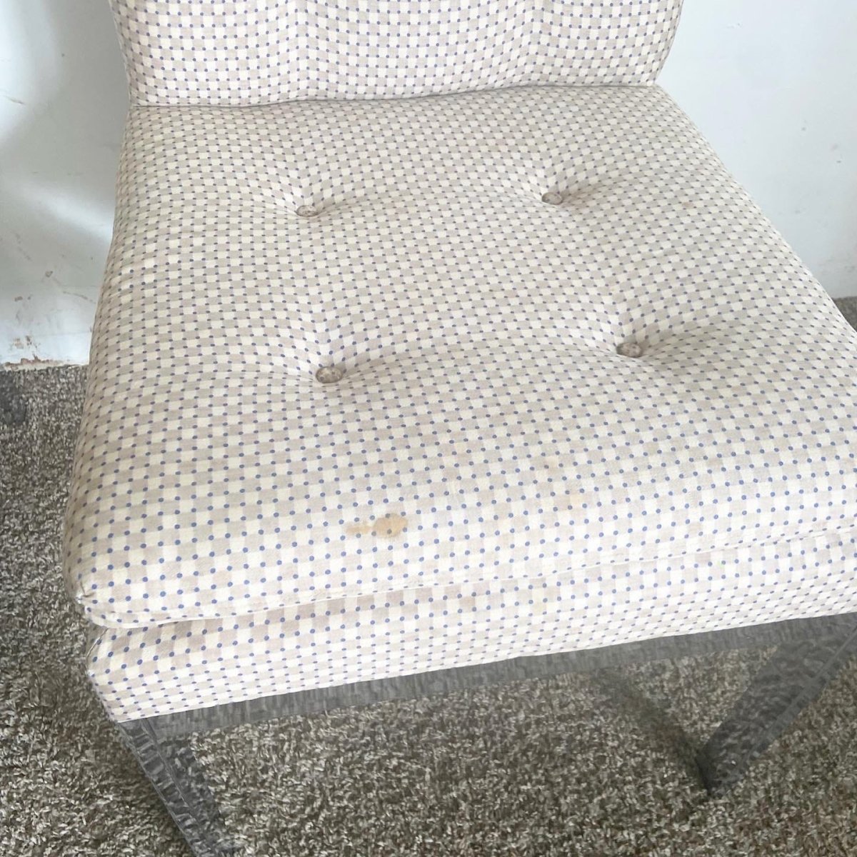 Mid Century Modern Chrome and Tufted Fabric Dining Chairs by DIA - Set of 4 - Dolphin & Flamingo