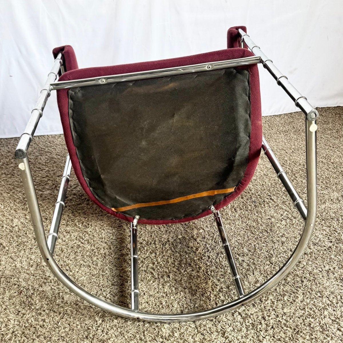 Mid Century Modern Chrome Faux Bamboo Dining Arm Chairs - Set of 4 - Dolphin & Flamingo