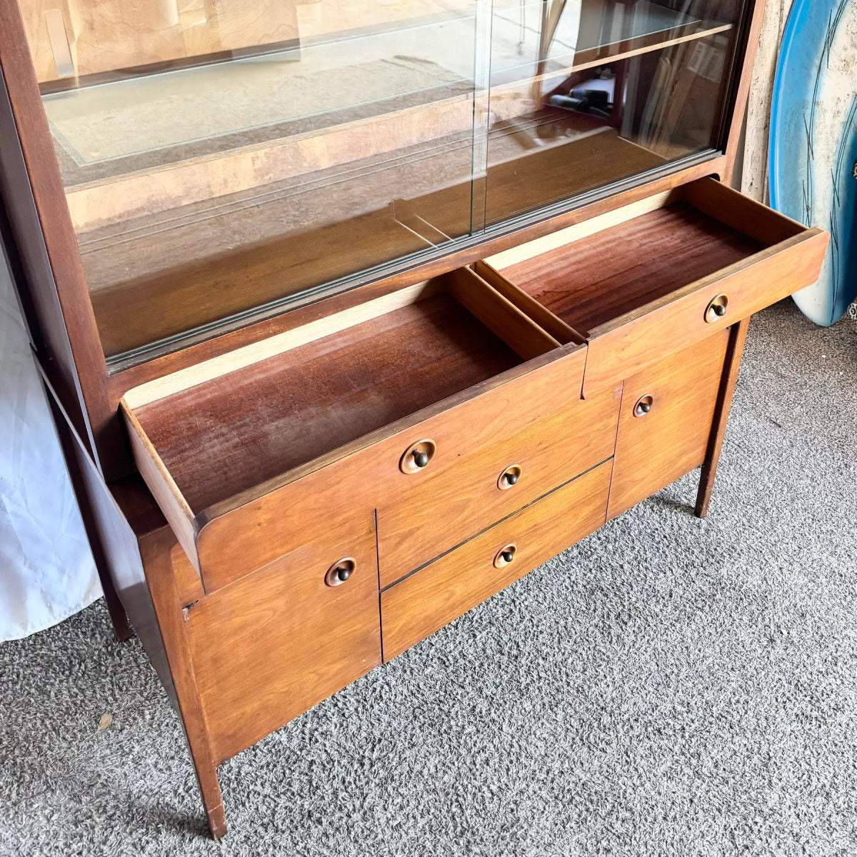 Mid Century Modern Counterpoint Credenza With Hutch/China Cabinet by Drexel - Dolphin & Flamingo
