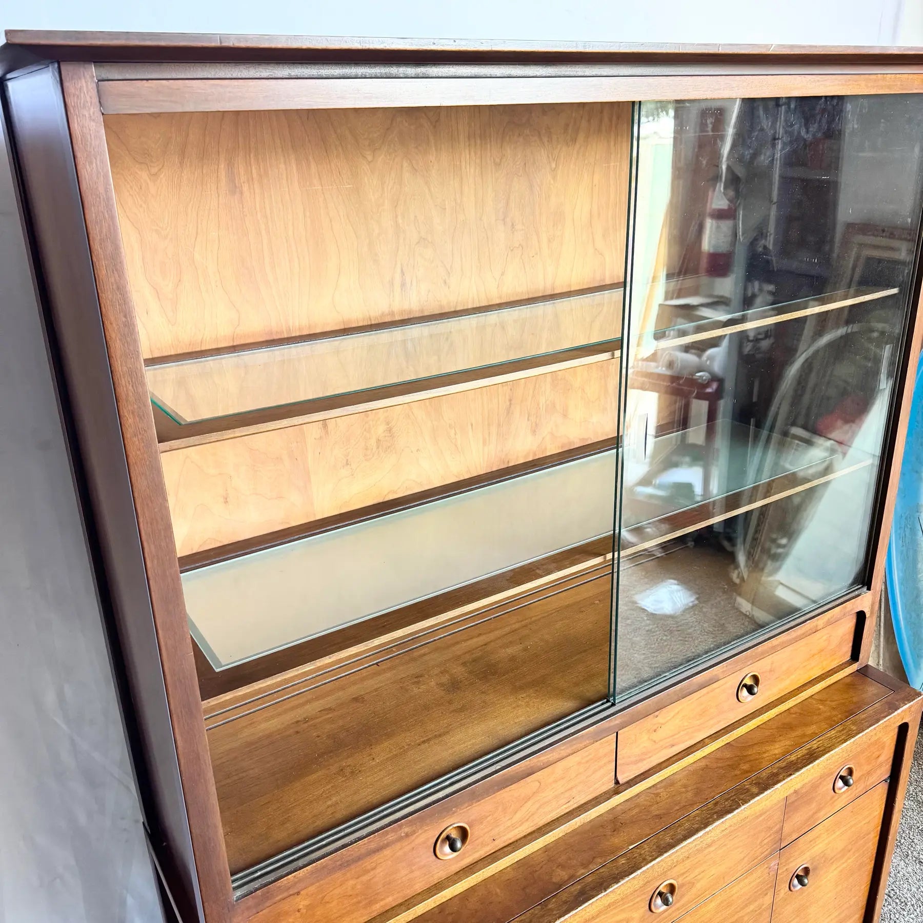 Mid Century Modern Counterpoint Credenza With Hutch/China Cabinet by Drexel