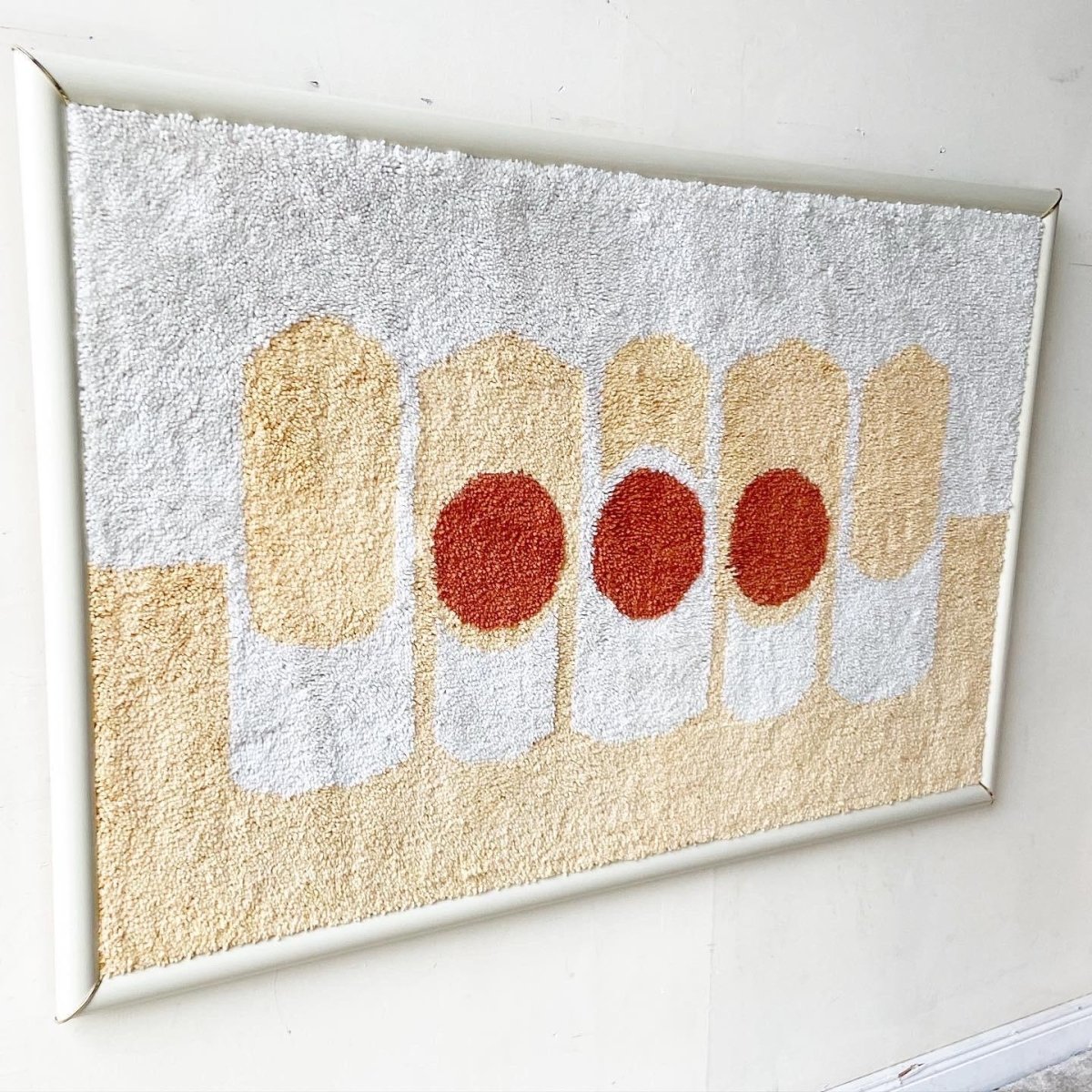 Mid Century Modern Fabric Art - Dolphin & Flamingo